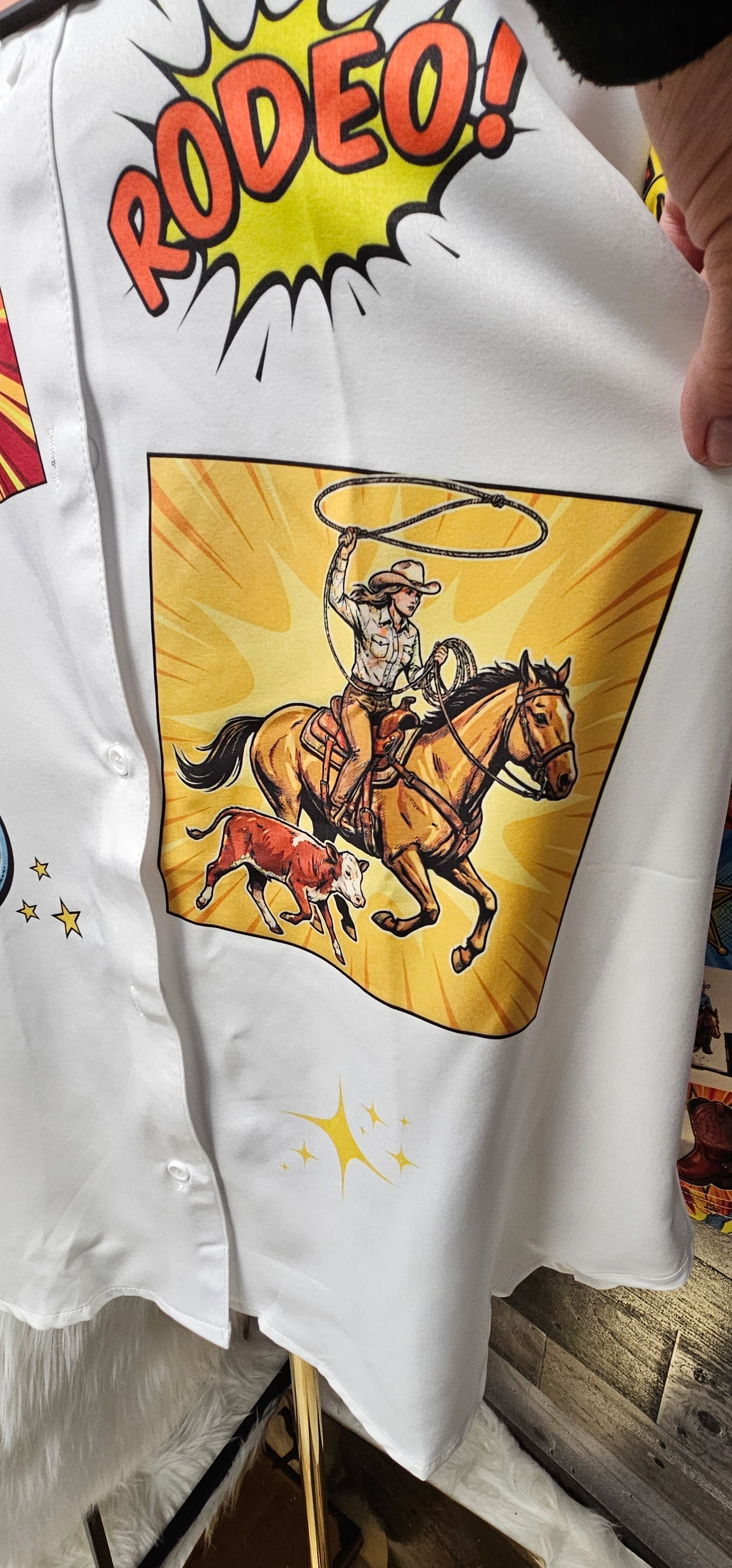 Baha Ranch The Comic Corral Western Rodeo Blouse
