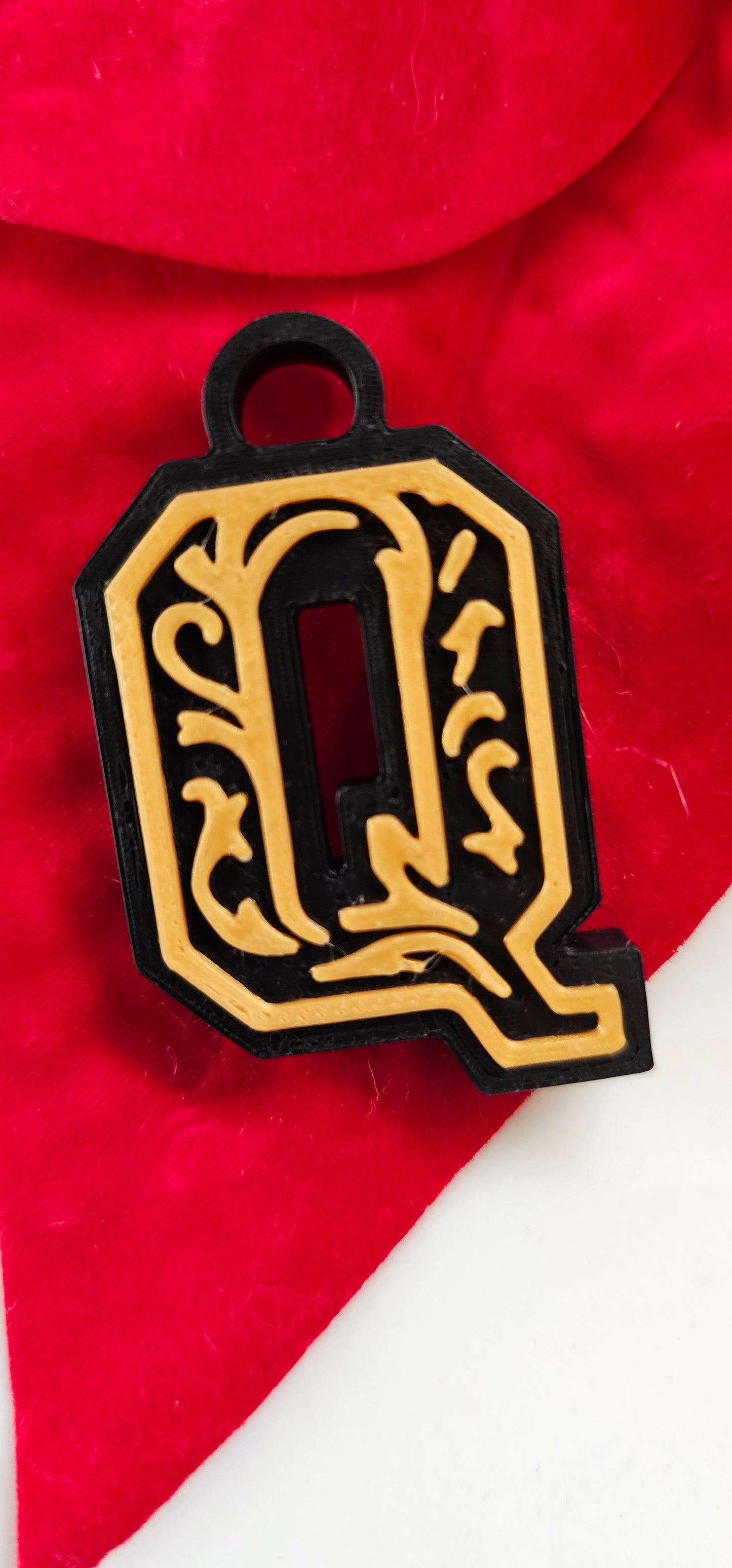 3D Print Tooled Leather Look Initial Pendant on Leather Necklace Made in America