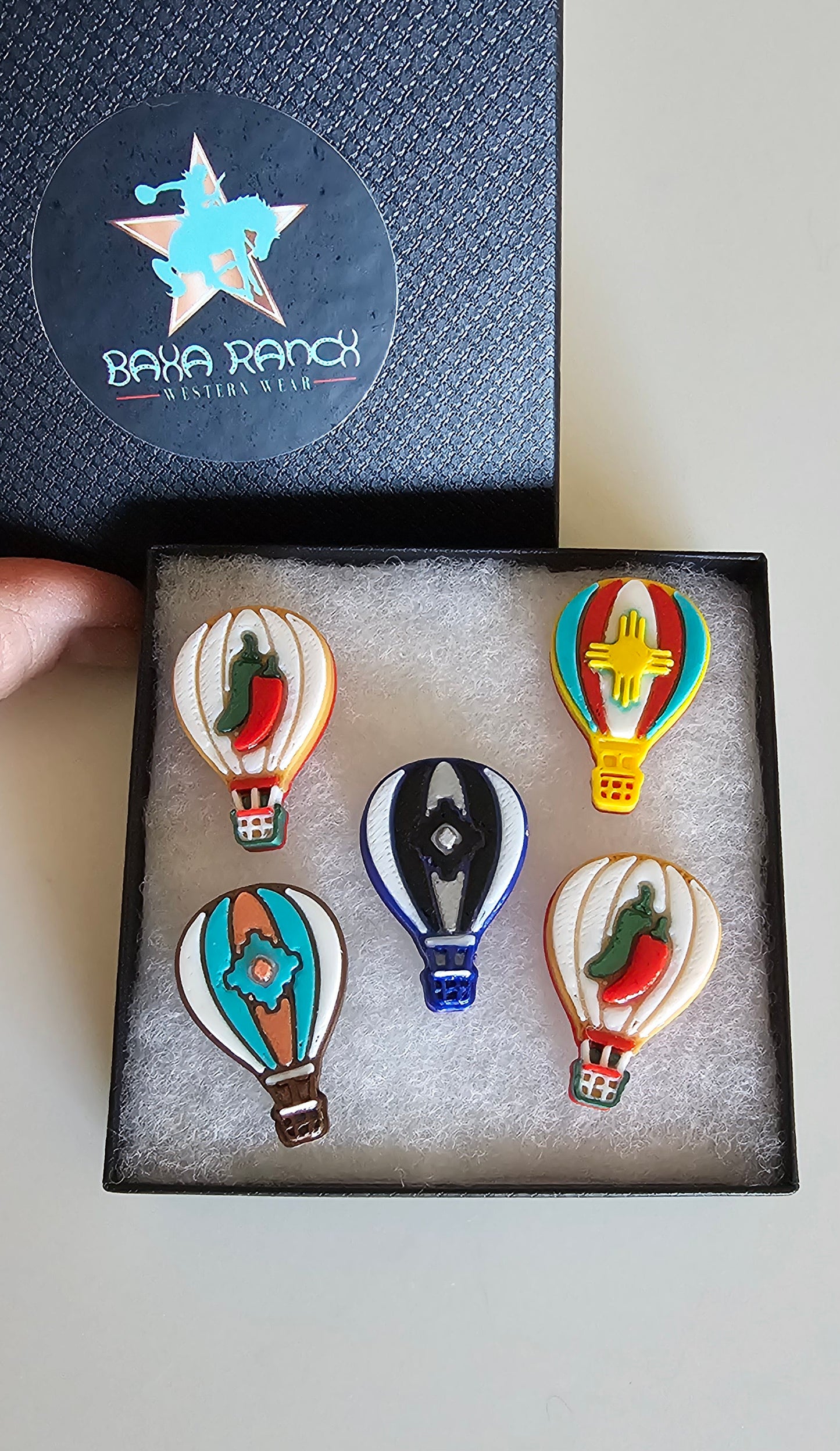 Set of 5 3D Printed Hot Air Balloon Fiesta Pins