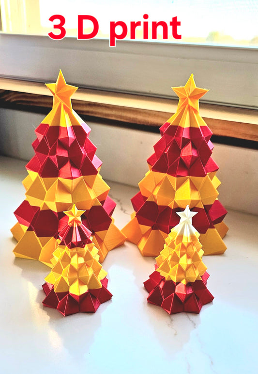 3D Print Small or Large Christmas Tree Chiefs Gold Red Kansas City KC Made in America