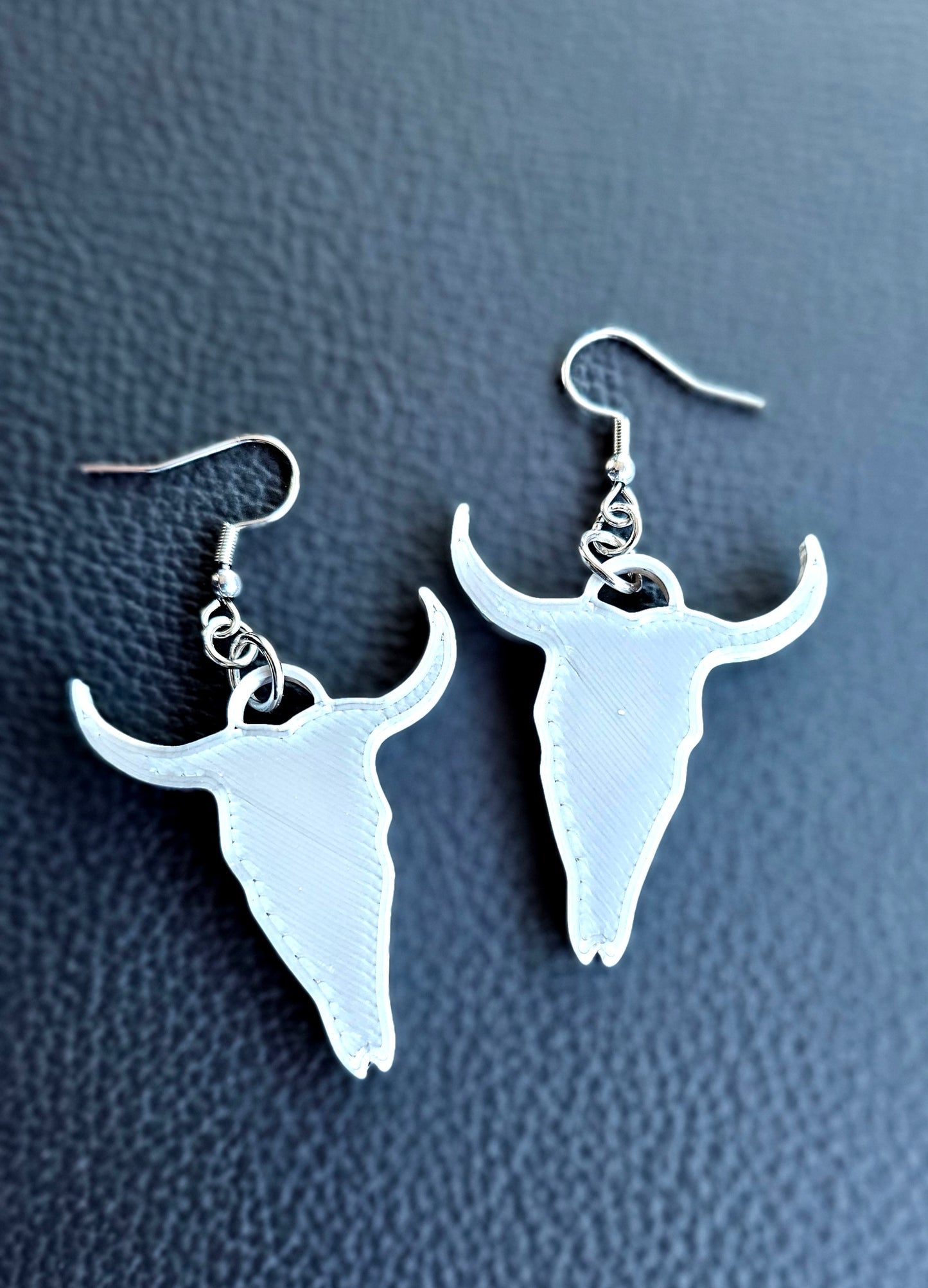 Baha Ranch 3D Print Silver Silk western Earrings Choice of styles Made in America