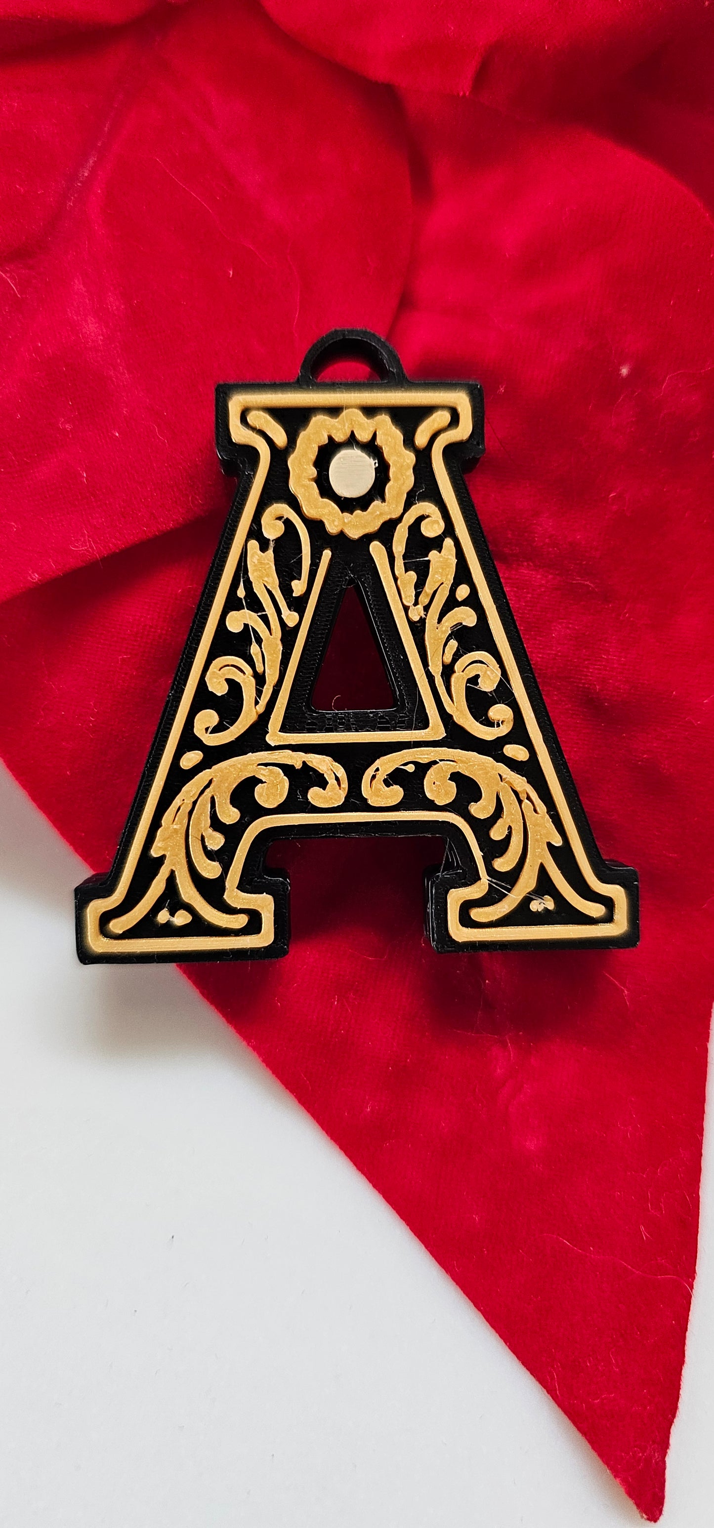 3D Print Tooled Leather Look Initial Pendant on Leather Necklace Made in America