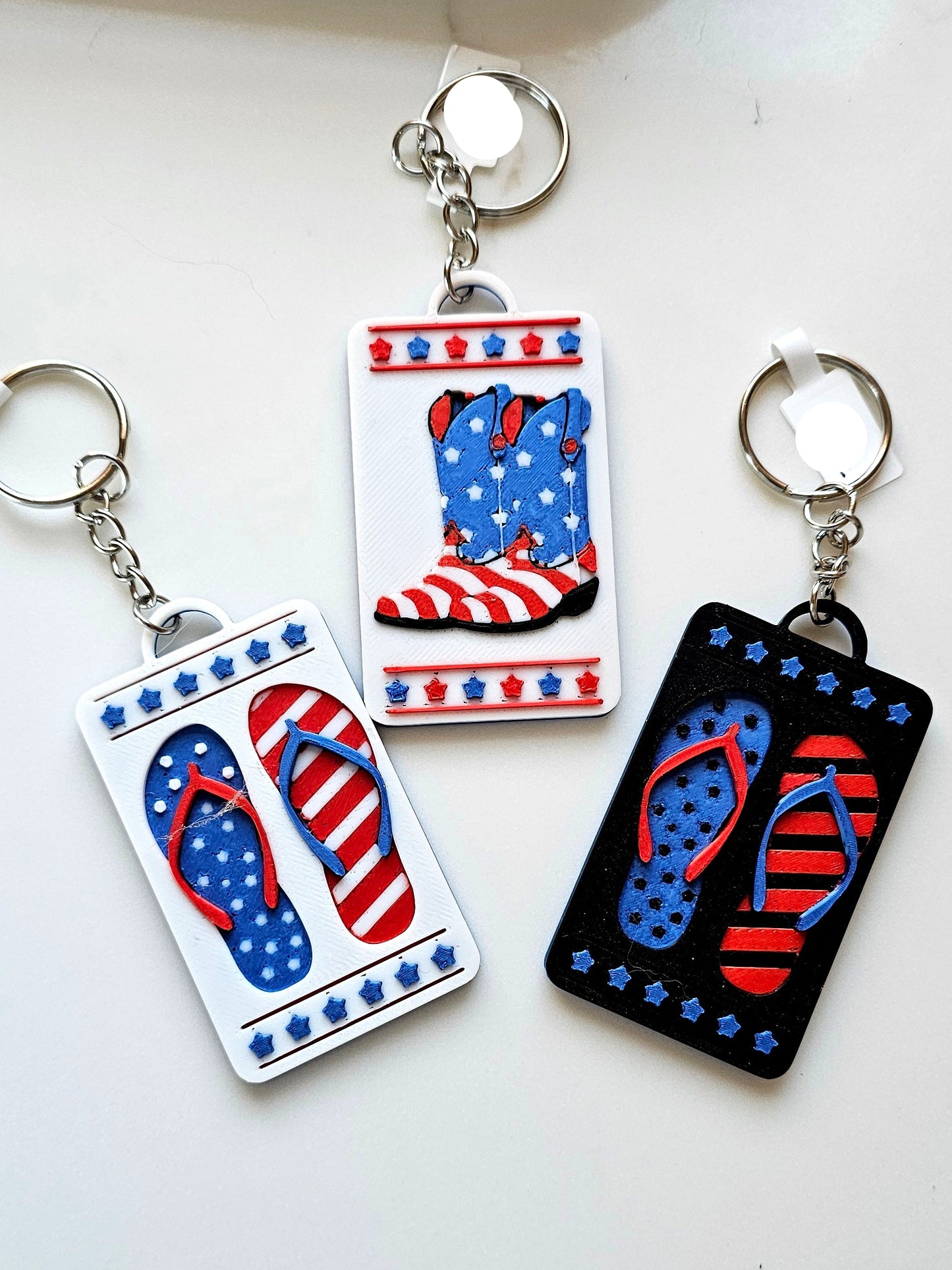Patriotic Keychain - choice of styles - 3D Print USA - Made in America