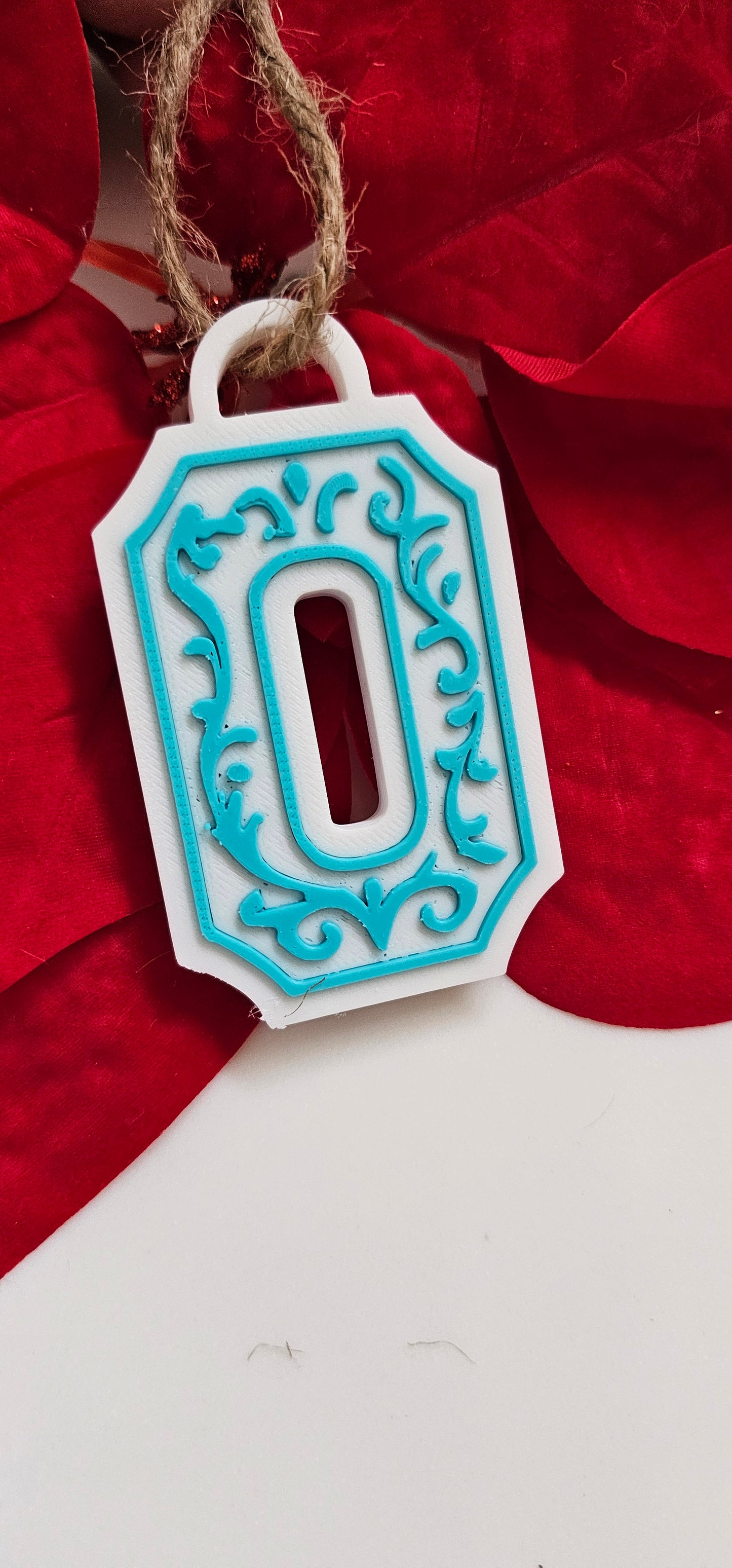 3D Print Tooled Leather Look Initial Ornament Choice of Colors