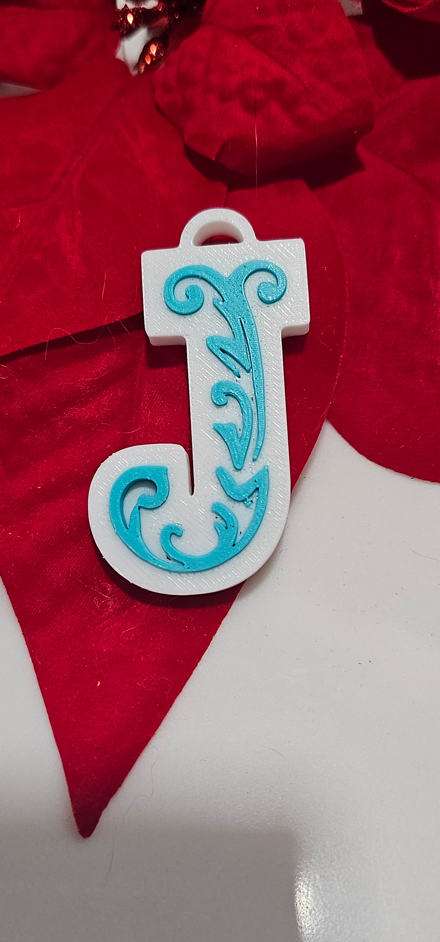 3D Print Tooled Leather Look Initial Pendant on Leather Necklace Made in America