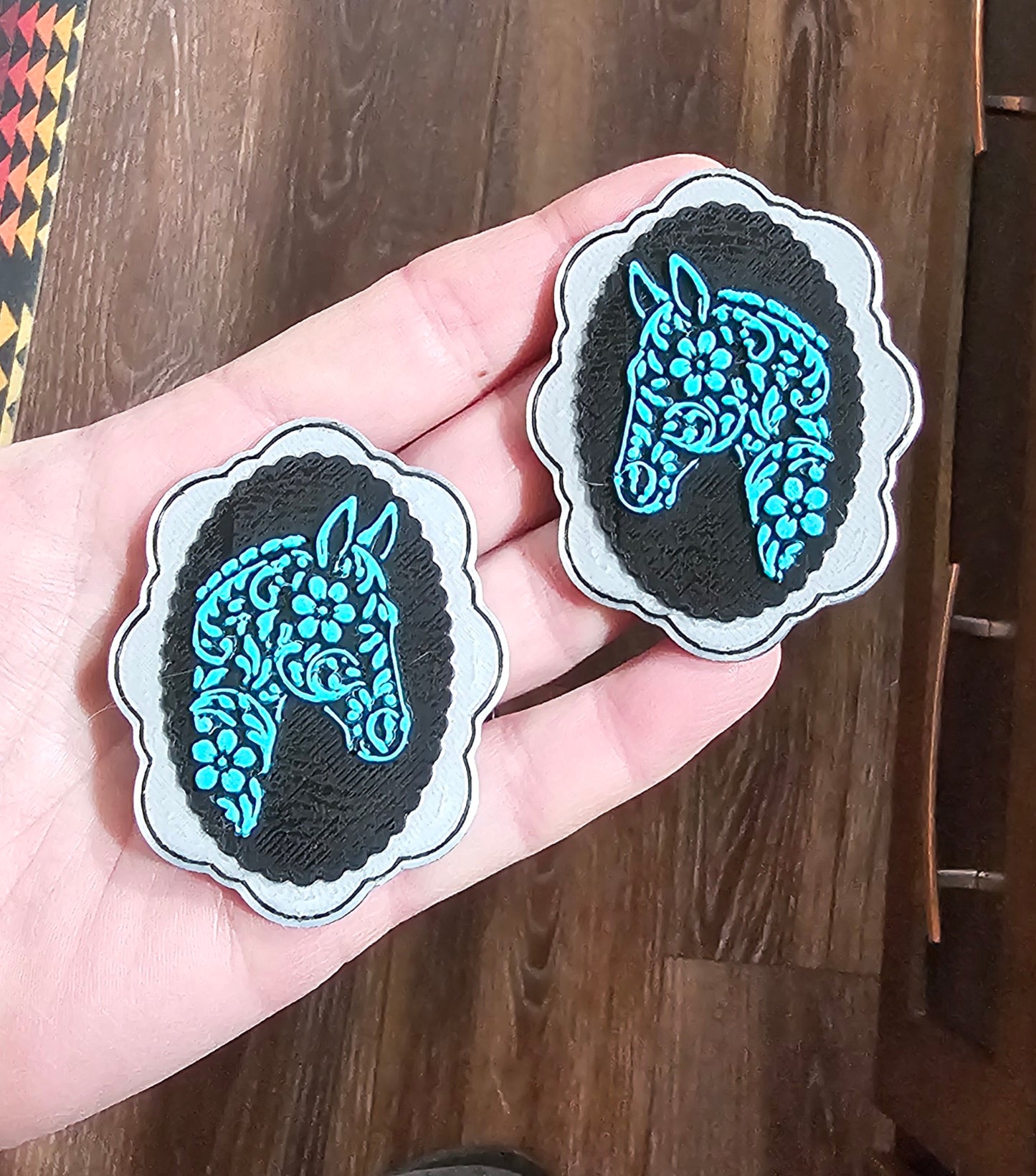 Baha Ranch 3D Horse Equine Bookmark Earrings Pin Magnet made in America