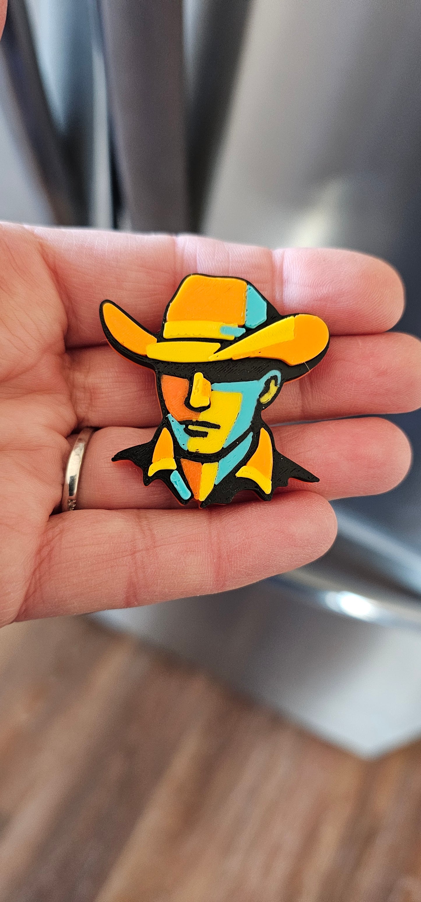 3d Printed Farm Western Longorn Horse Cow Magnet Made in America