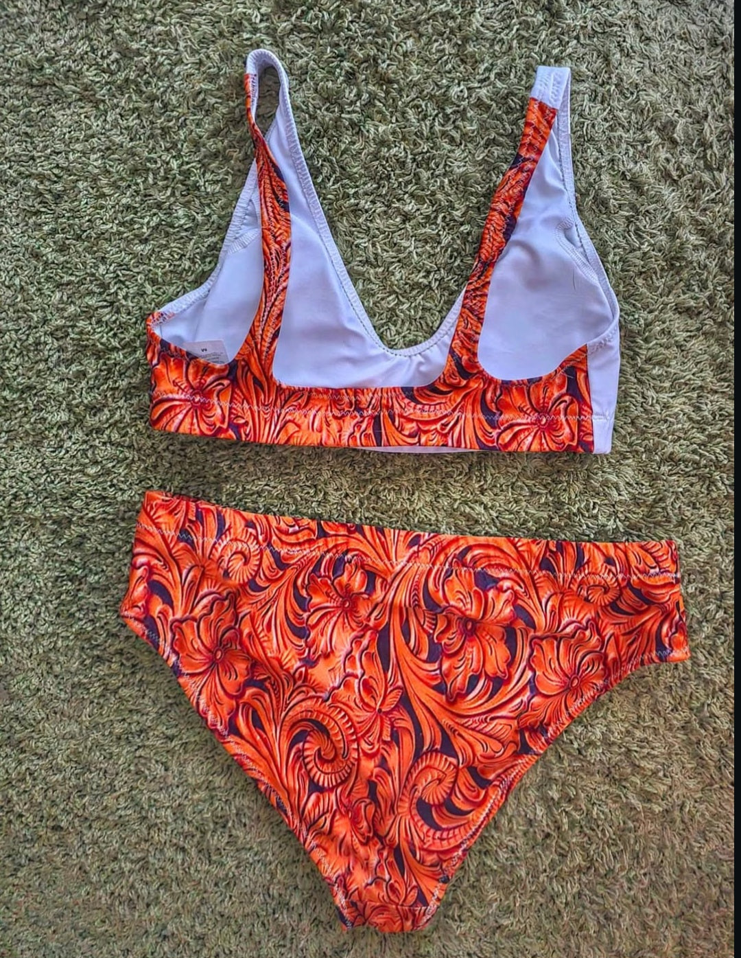 Yeehaw Tooled Leather Print Bikini