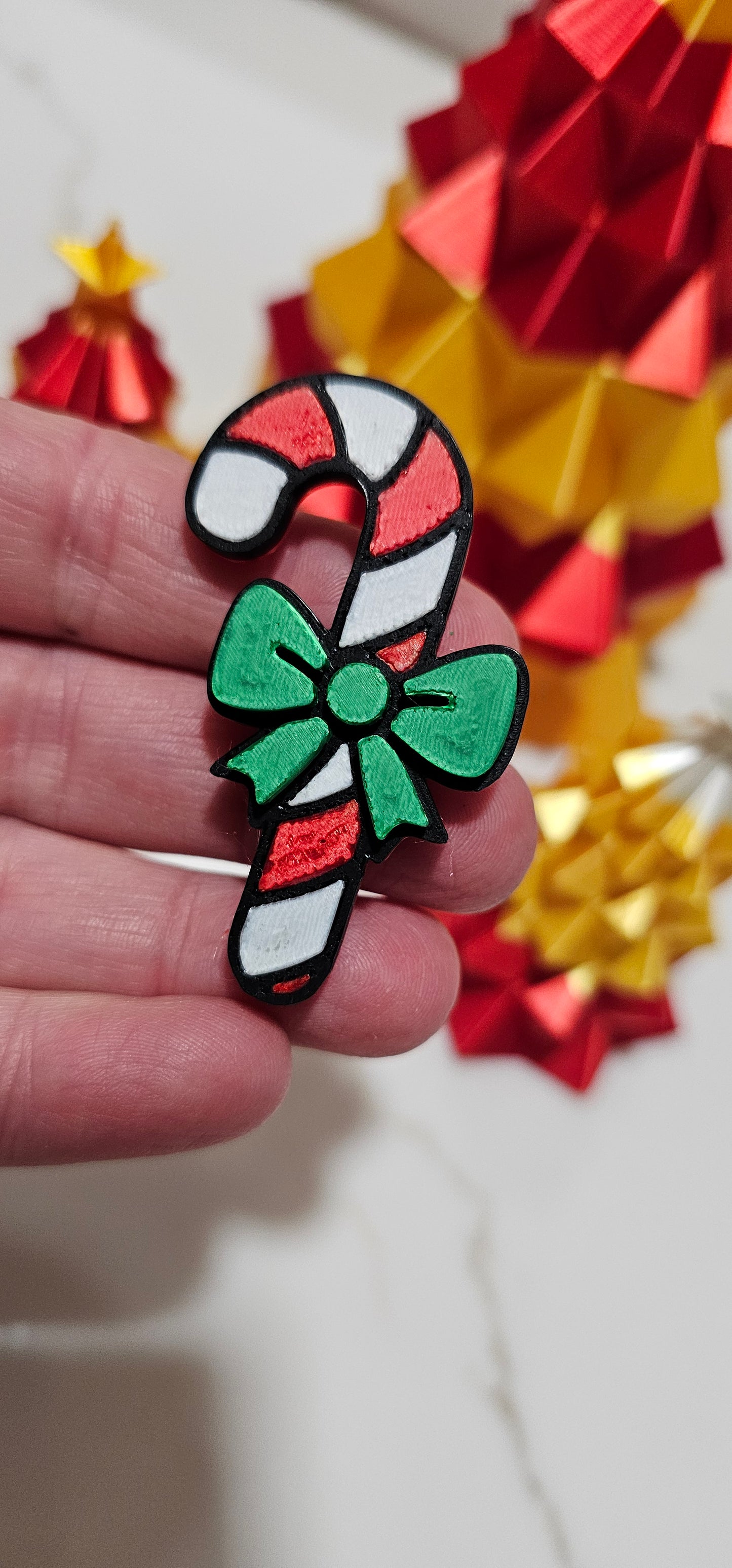 set of 4 Naughty Nice Candy Cane HOHOHO Hat Pins Christmas Made in America