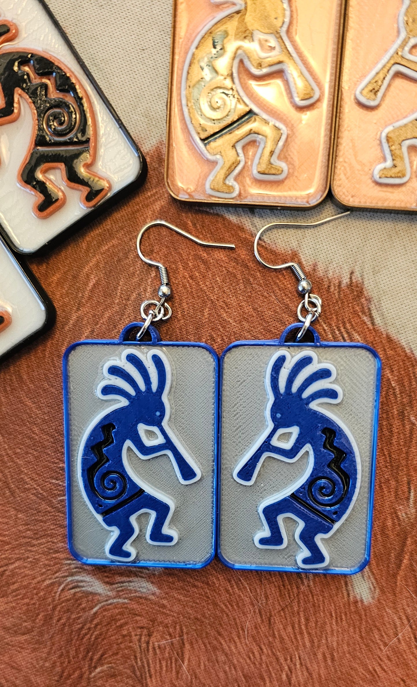 Baha Ranch 3D Print Kokopelli New Mexico Earrings Made in Americax