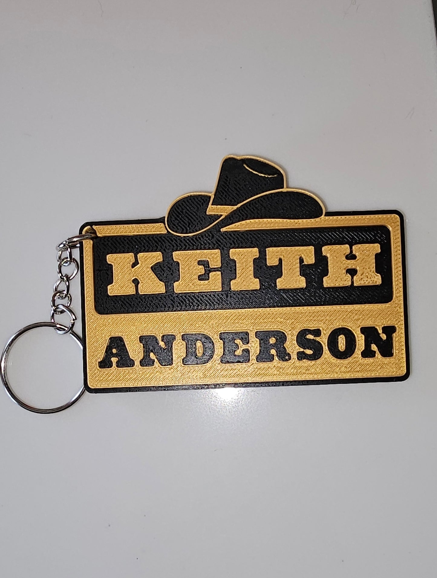Keith Anderson Keychains 3d Printed Western Concert Cpwboy