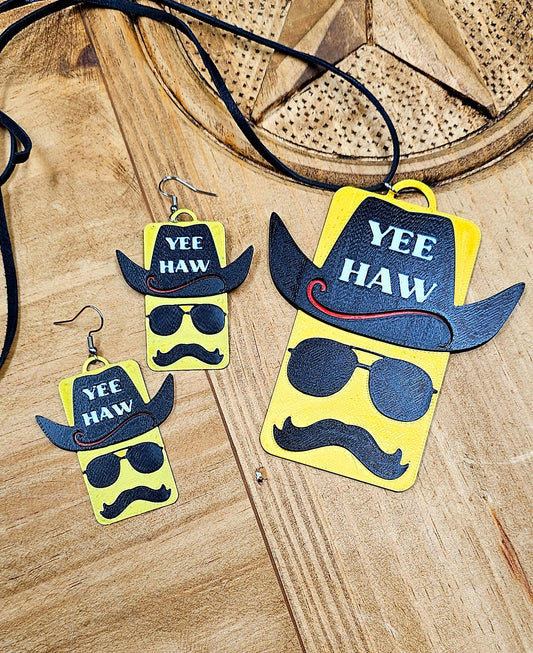 3D Print Cowboy Pendant & Earrings set
