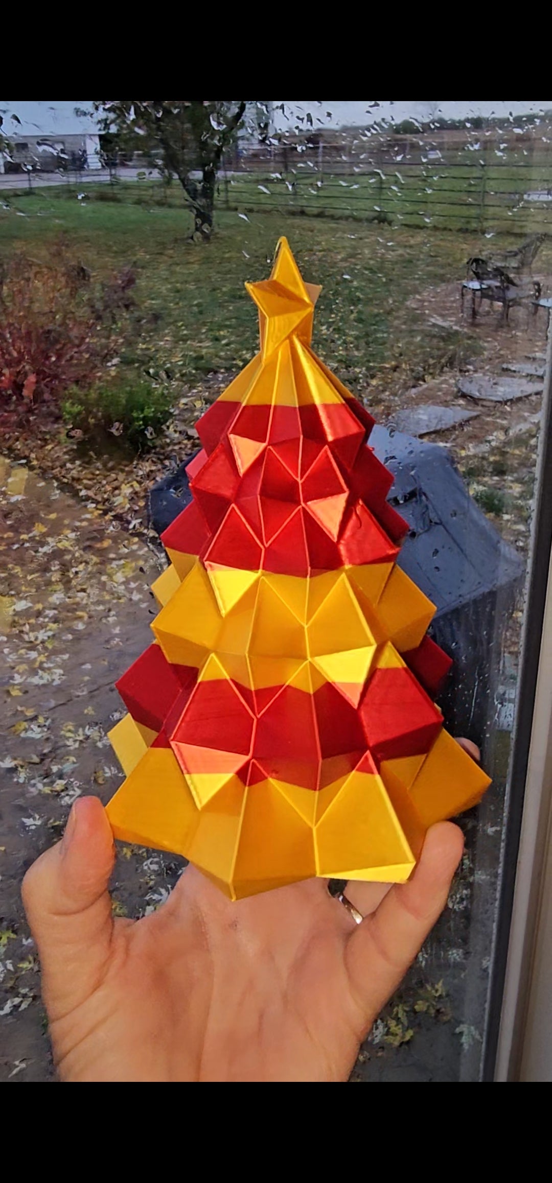 3D Print Small or Large Christmas Tree Chiefs Gold Red Kansas City KC Made in America