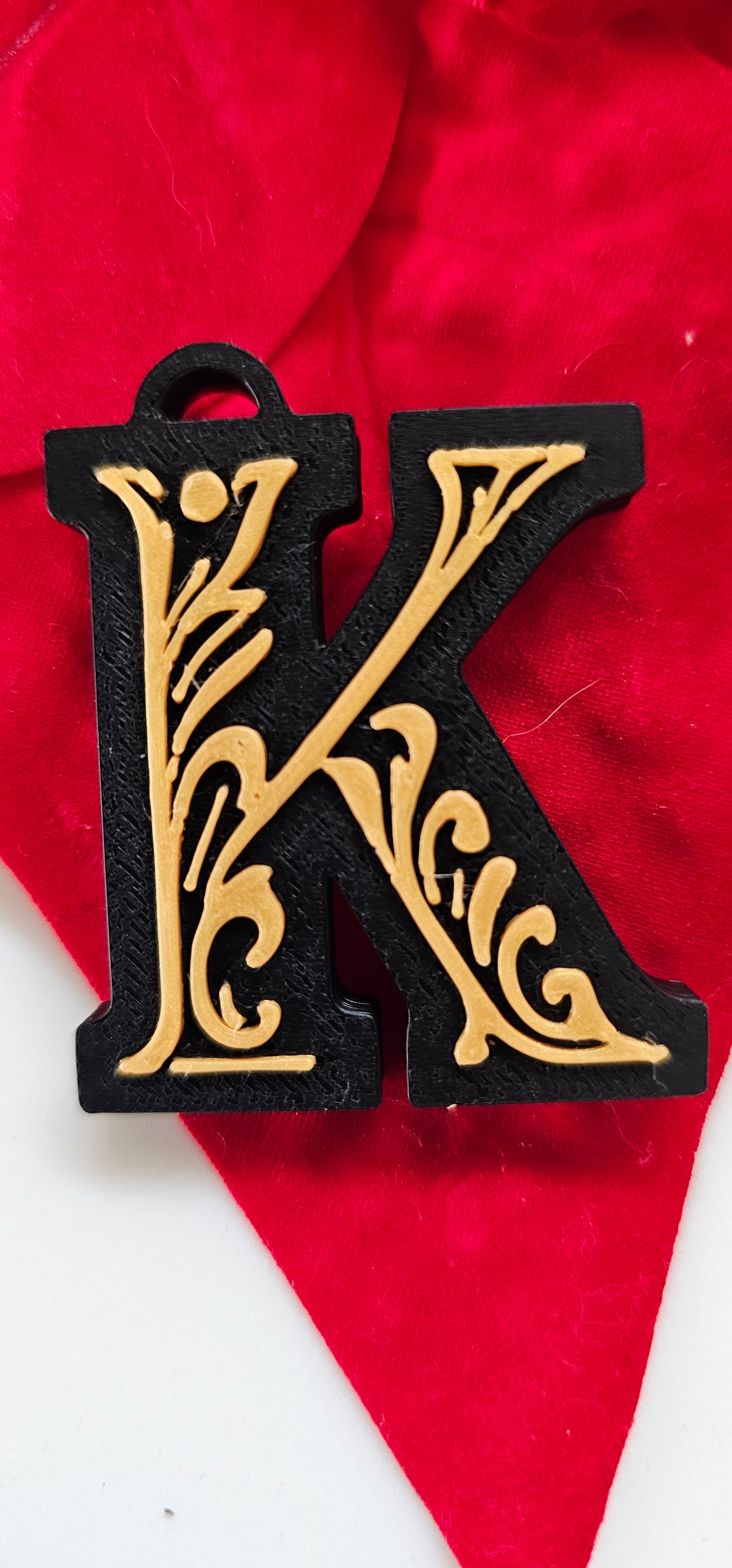 3D Print Tooled Leather Look Initial Pendant on Leather Necklace Made in America