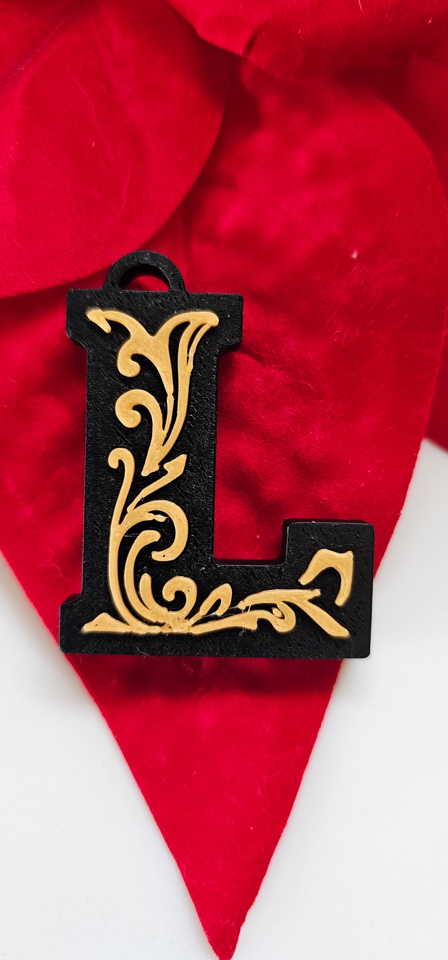 3D Print Tooled Leather Look Initial Pendant on Leather Necklace Made in America