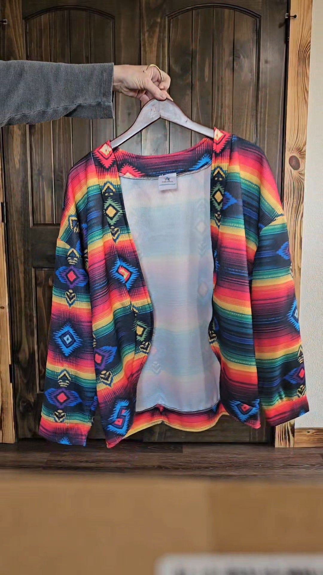 Colores de Mexico Serape Drop Shoulder Cardigan