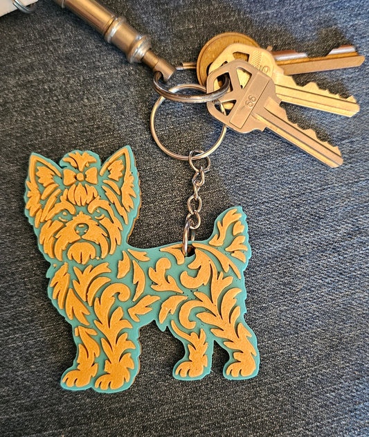 3D Print Yorkie Tooled Keychain Made in America