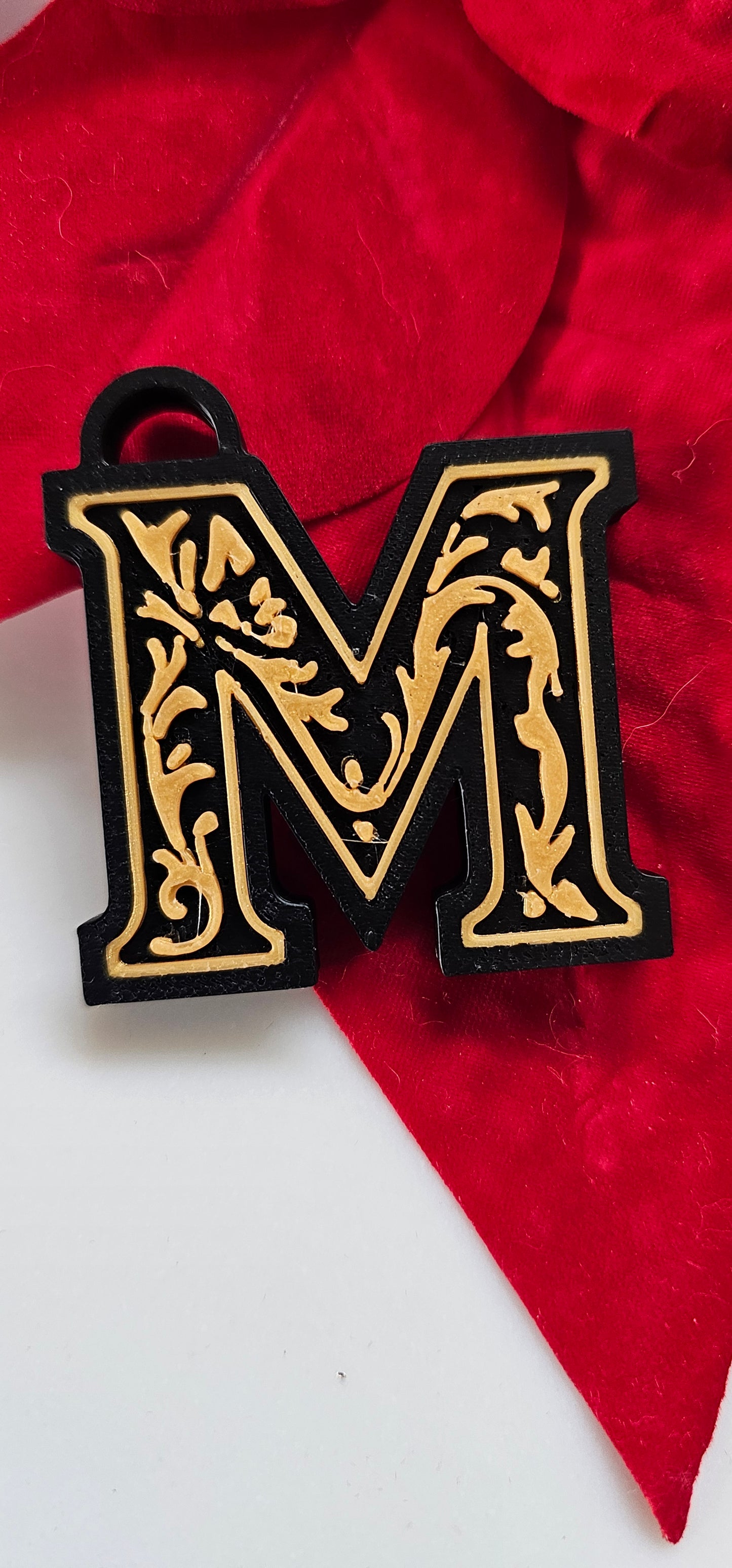 3D Print Tooled Leather Look Initial Pendant on Leather Necklace Made in America