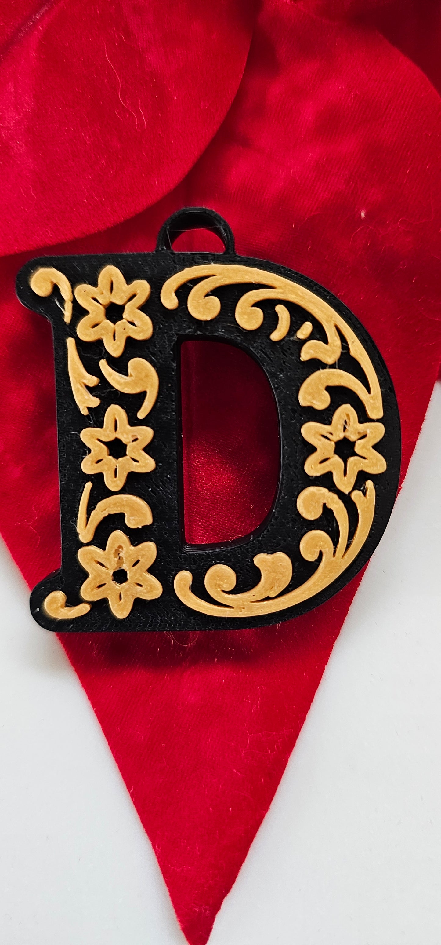 3D Print Tooled Leather Look Initial Pendant on Leather Necklace Made in America