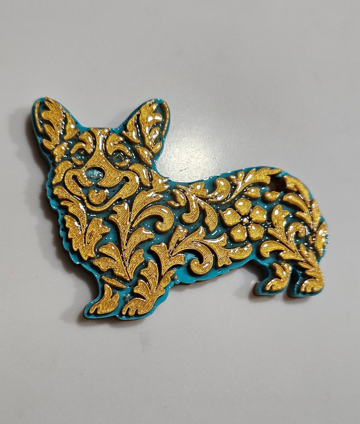 3D Print Corgi Dog Tooled Keychain Made in America