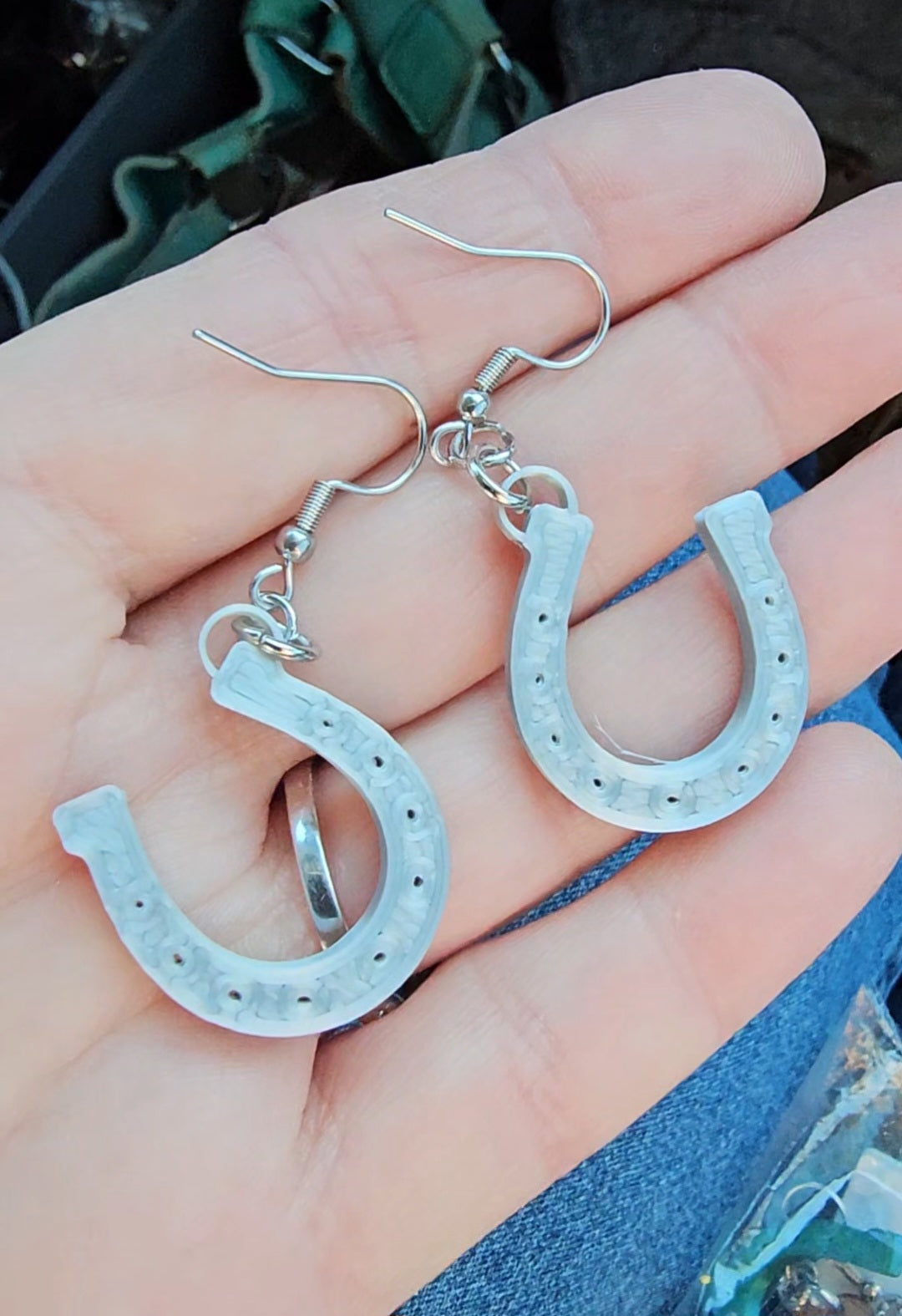 Baha Ranch 3D Print Silver Silk western Earrings Choice of styles Made in America