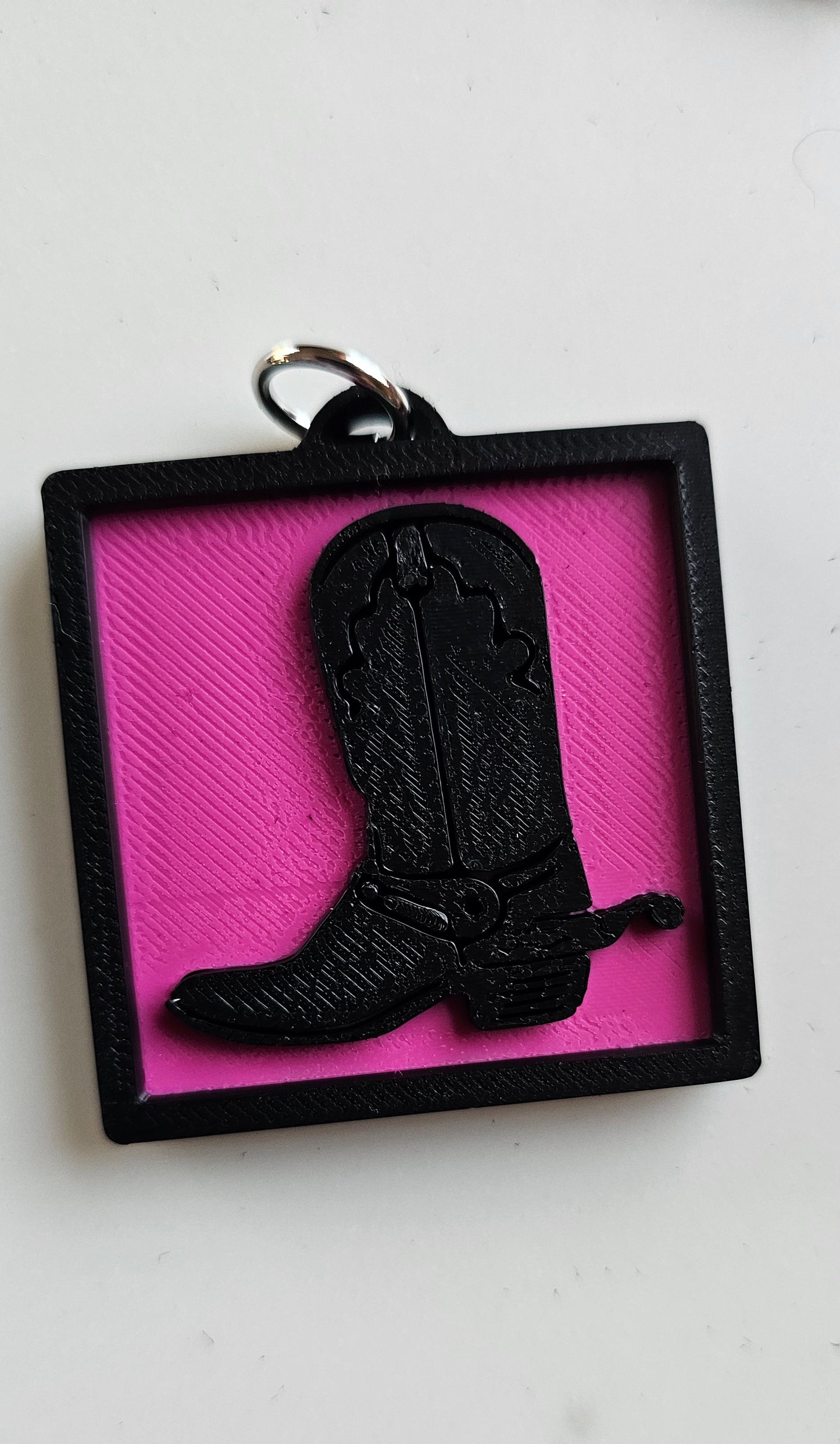 3D Print Picture Necklace on Deerskin Leather Western Cowboy Horse Hat Boot Made in America