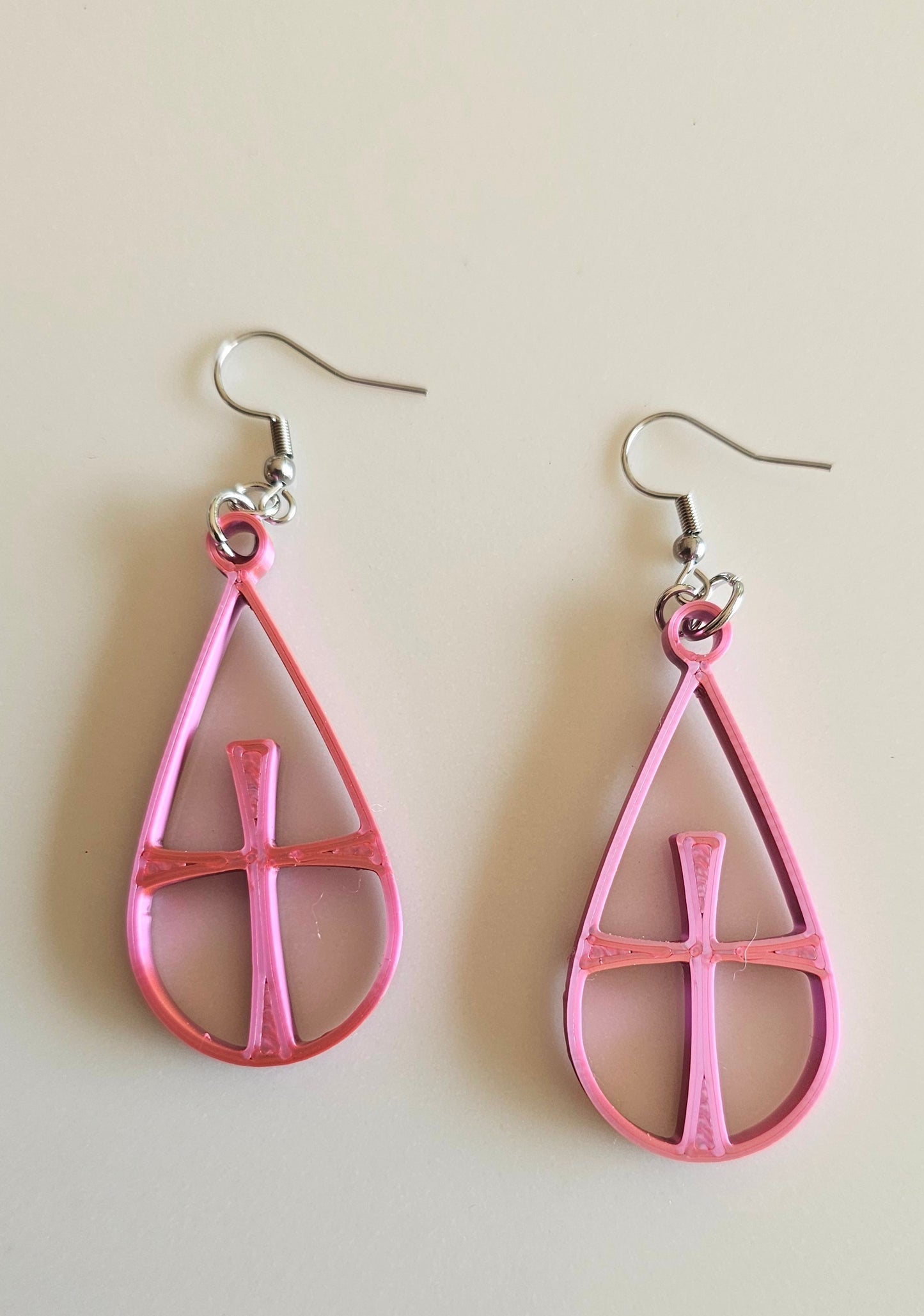 3D Print Christian Cross Faith Earrings Made in America