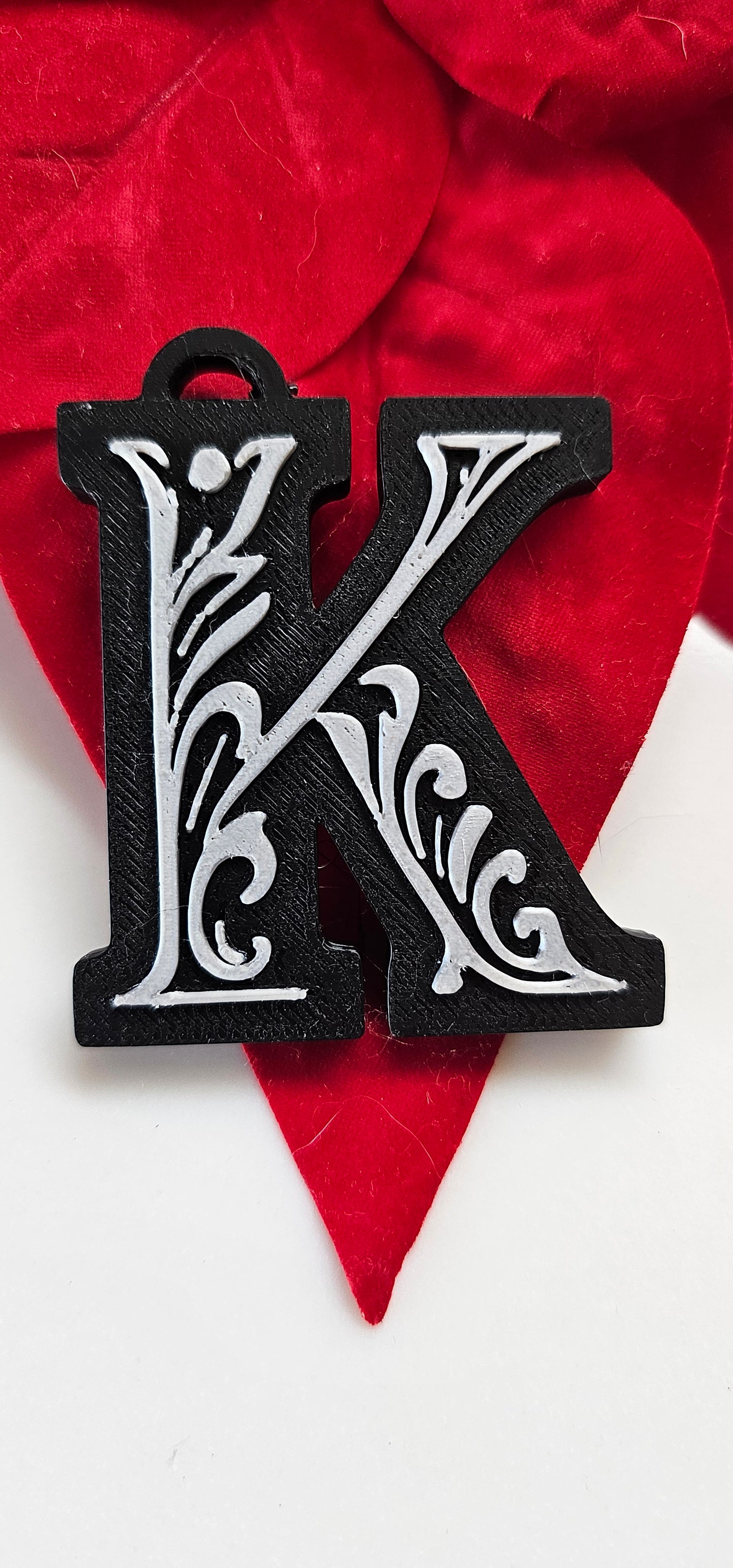 3D Print Tooled Leather Look Initial Pendant on Leather Necklace Made in America