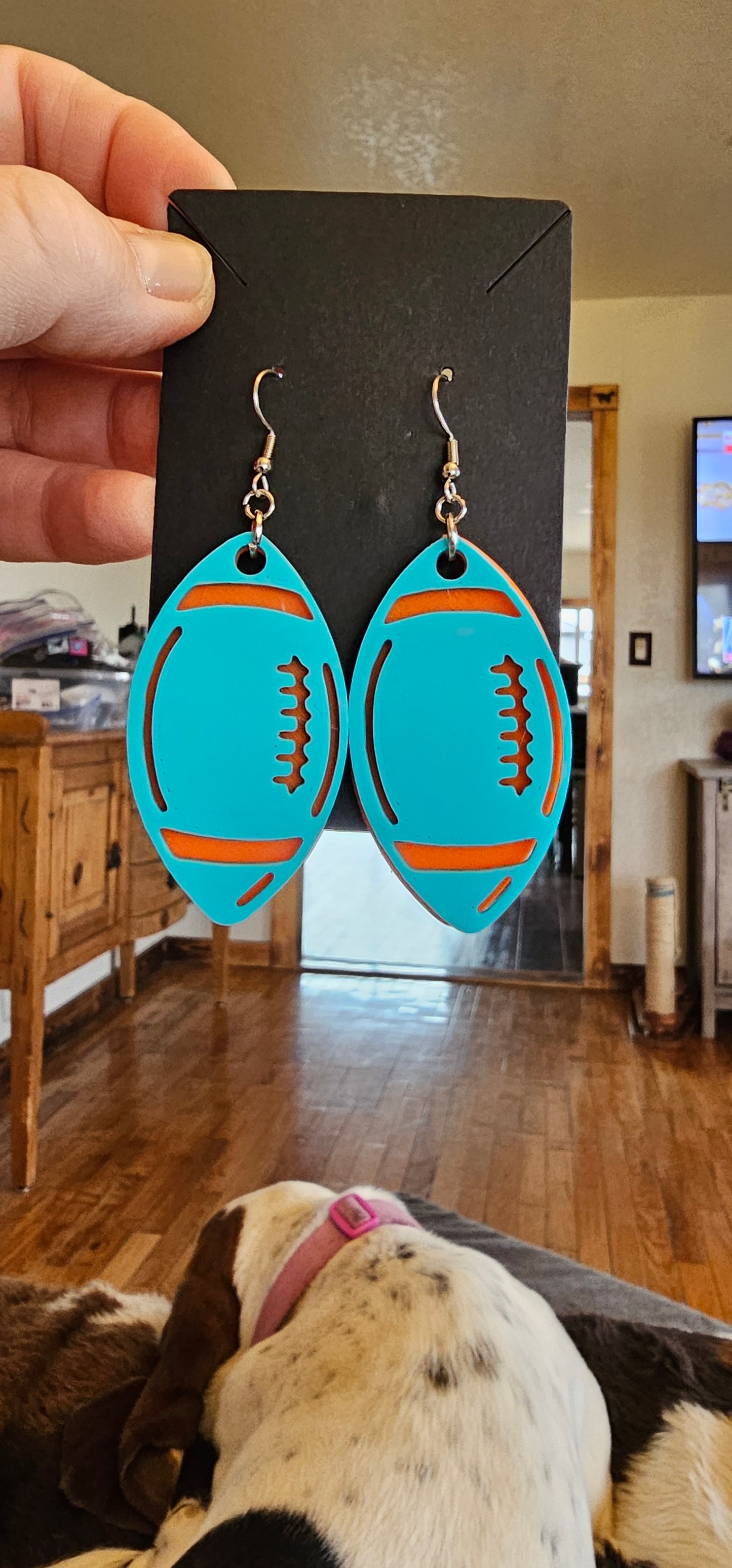 FOOTBALL EARRINGS - Customize your Team Colors & Charms