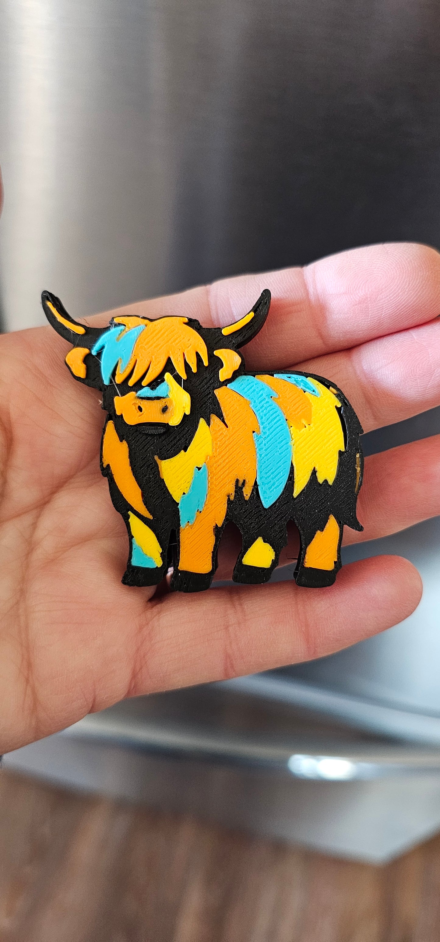3d Printed Farm Western Longorn Horse Cow Magnet Made in America