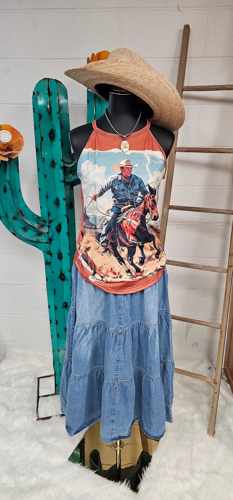 Baha Ranch Ranching Cowboy Western Tank Top