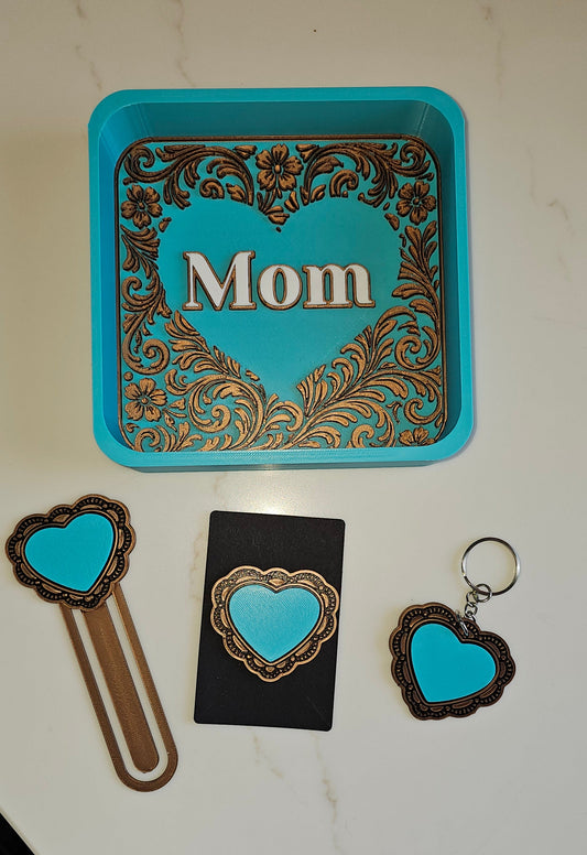 Baha Ranch 3D Deluxe Mom Gift Set Mother's day Tray Keychain Pin Bookmark