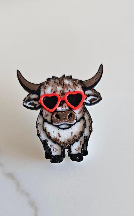 3d Printed Cool Highland Cow Magnet Made in America