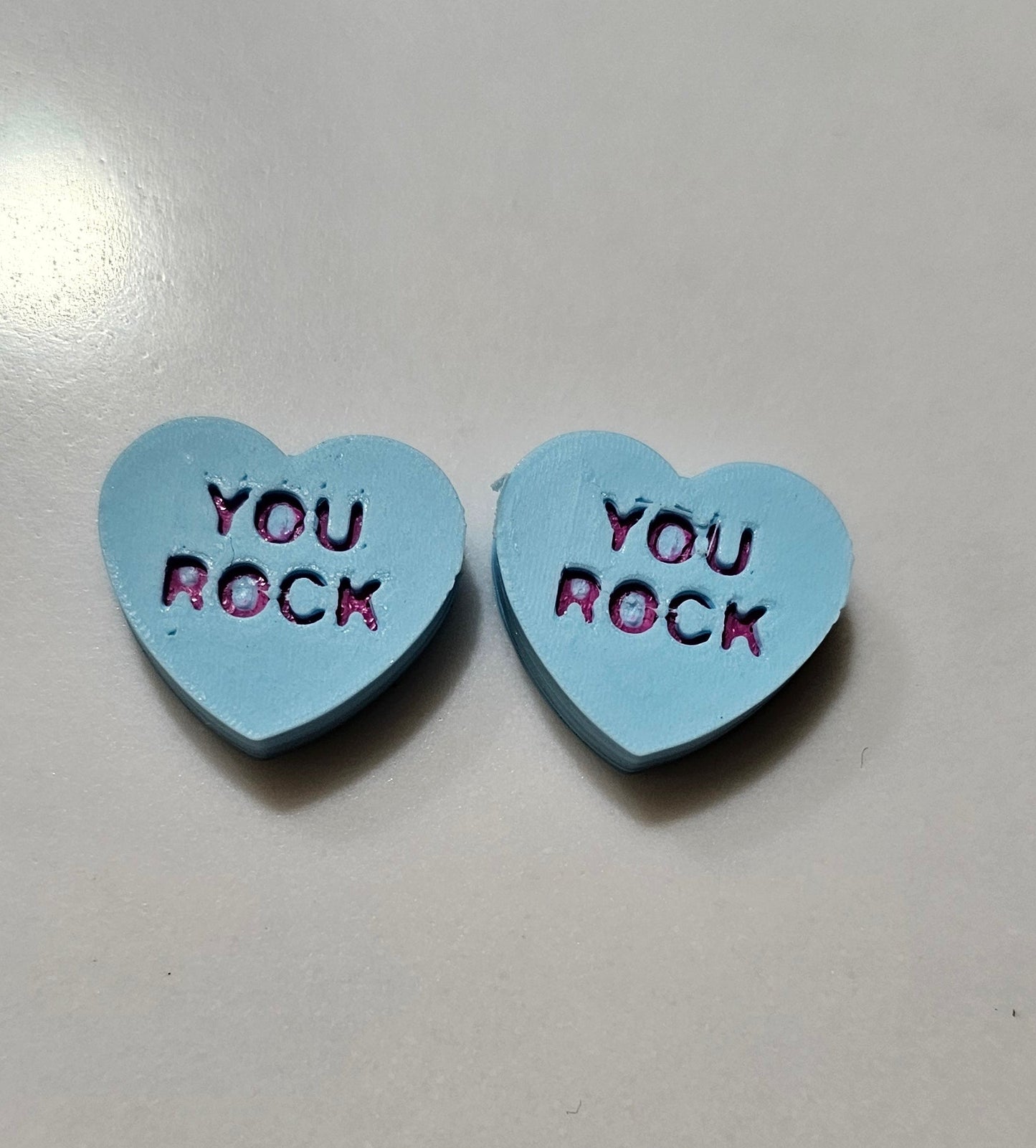3d Printed Candy Conversation Heart Pins or Earrings Made in America