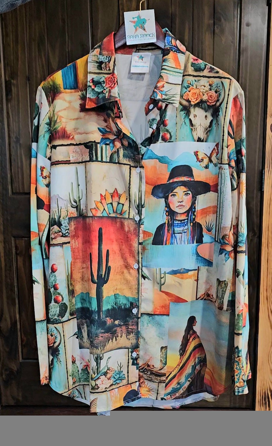 Colores de Mexico Pictures of the Southwest Button up Blouse