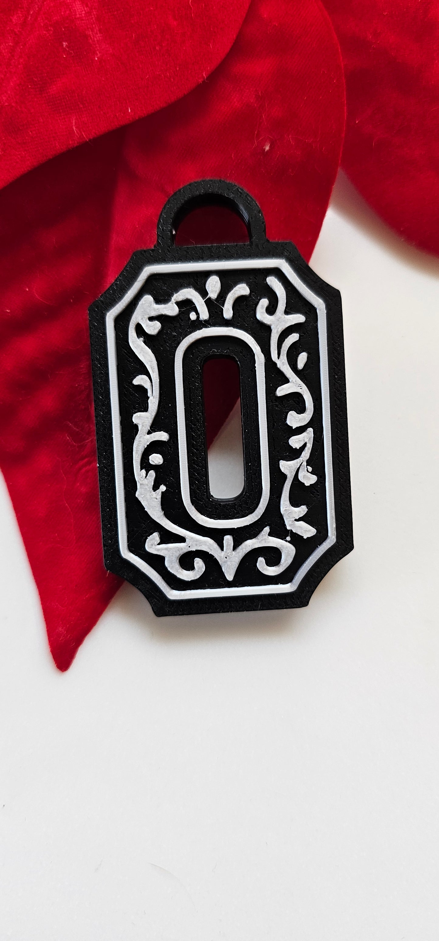 3D Print Tooled Leather Look Initial Pendant on Leather Necklace Made in America