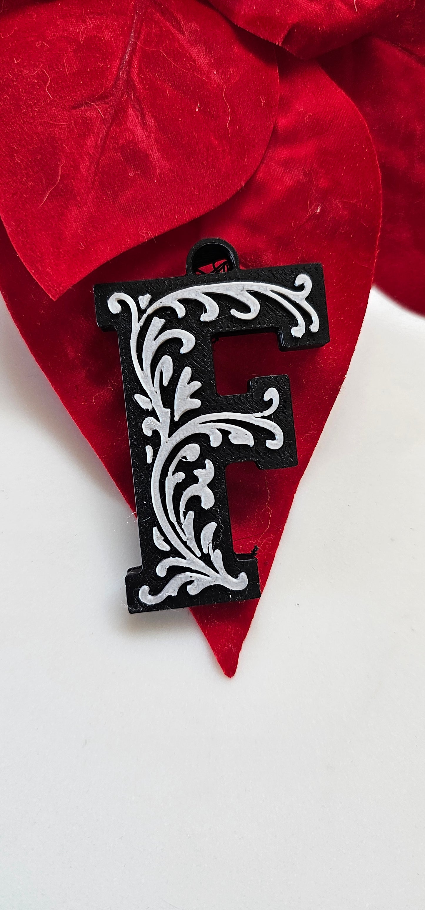 3D Print Tooled Leather Look Initial Pendant on Leather Necklace Made in America