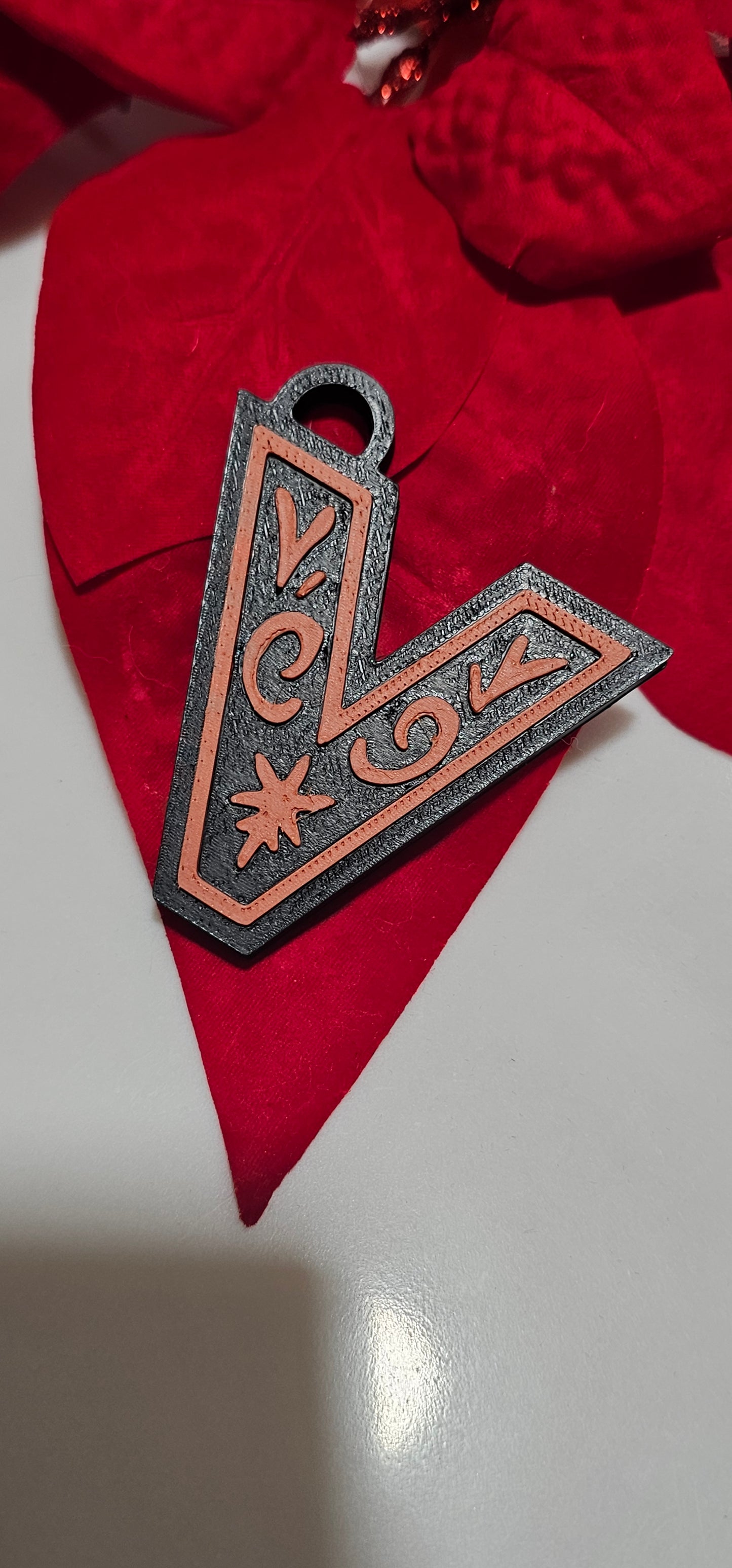 3D Print Tooled Leather Look Initial Pendant on Leather Necklace Made in America