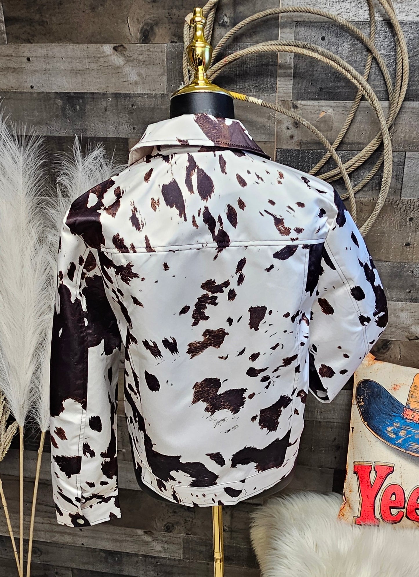 Satin Cowhide Print Jacket