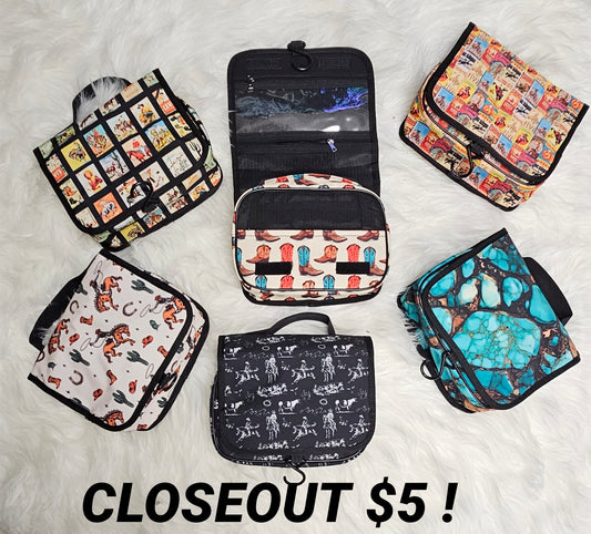 CLOSEOUT ! Travel Toiletry Bag - choice of prints