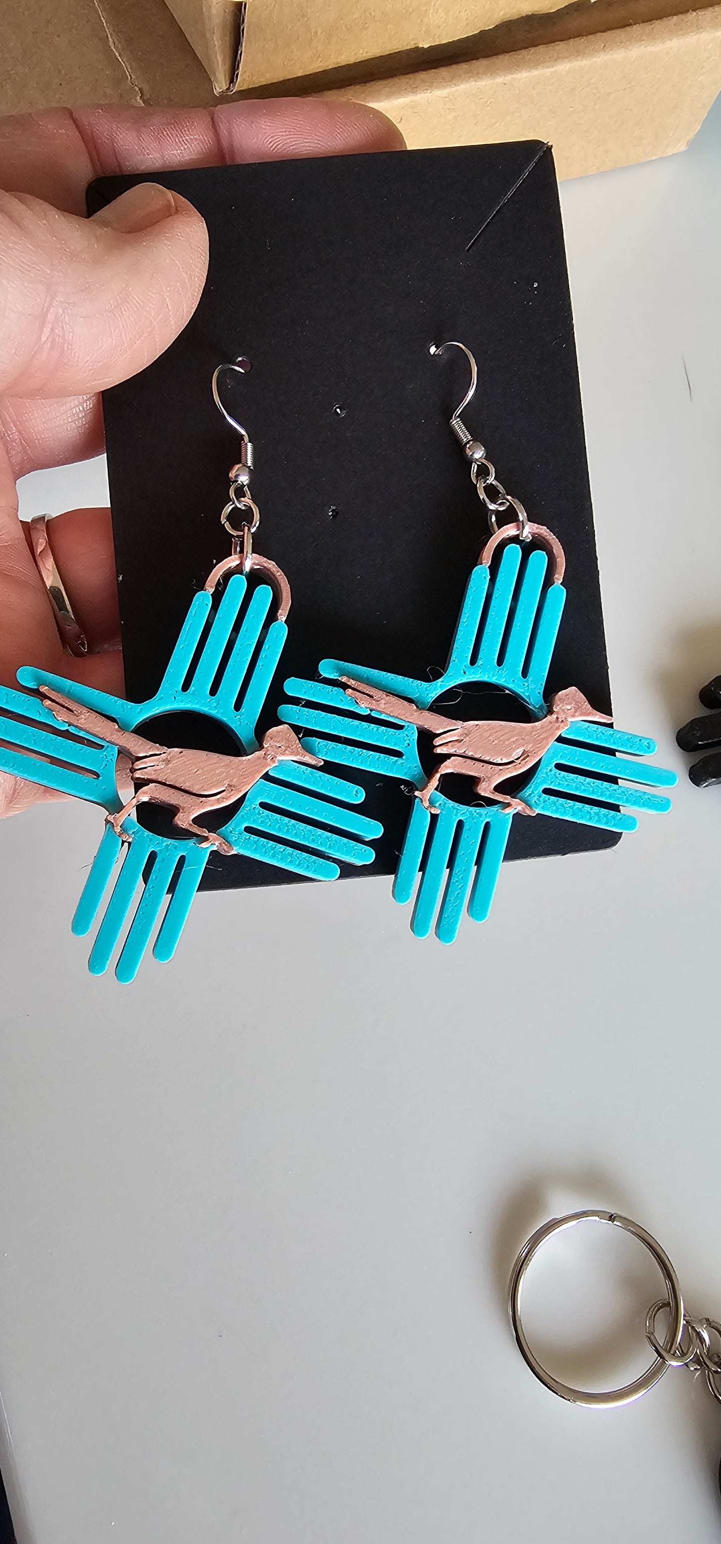 3D New Mexico Zia Magnet or Bookmark or Keychain or Earrings