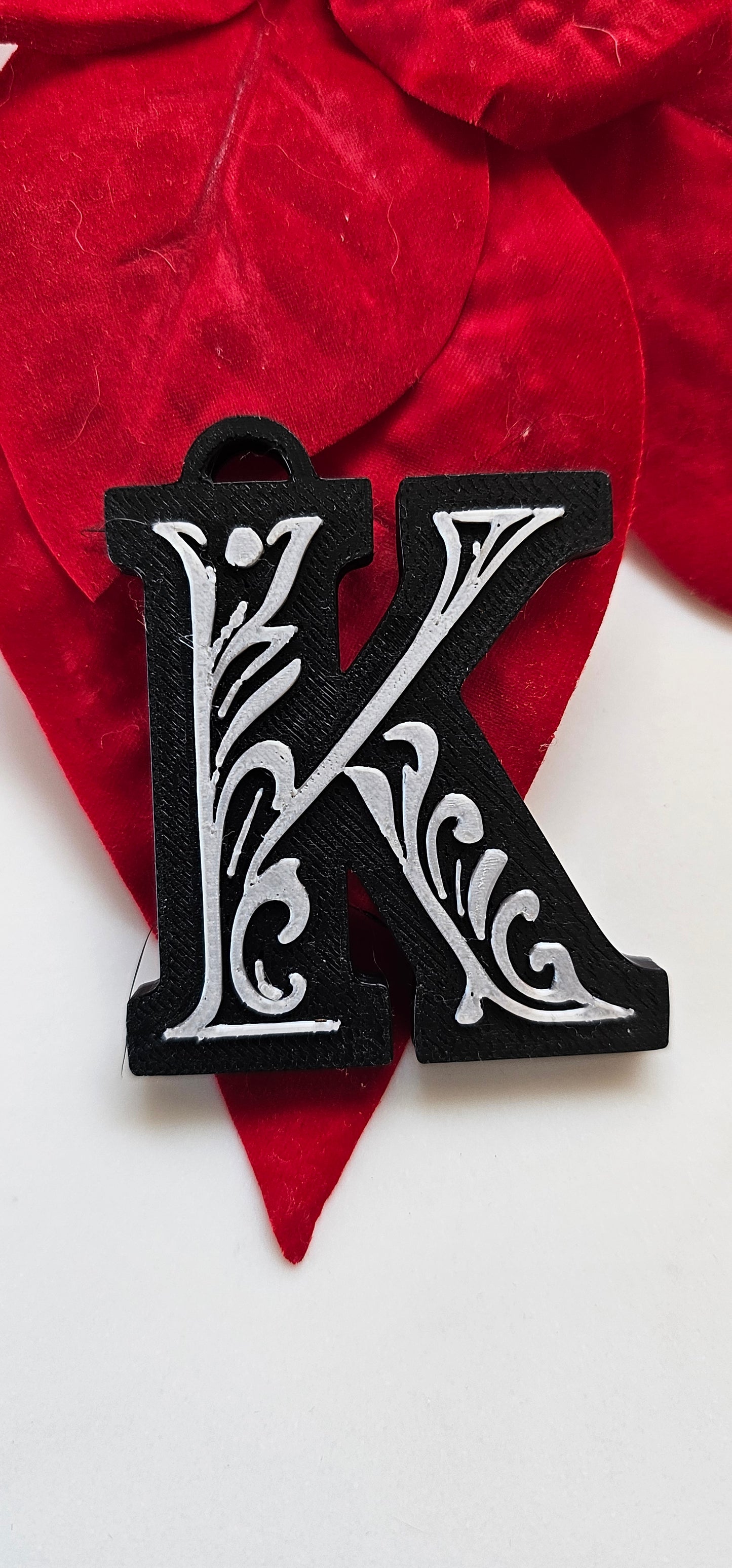 3D Print Tooled Leather Look Initial Pendant on Leather Necklace Made in America