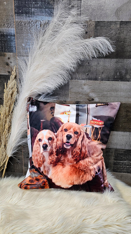 Customizable Pet Dog Cat Memorial Cockers Velvety Soft Pillow Case Made in America