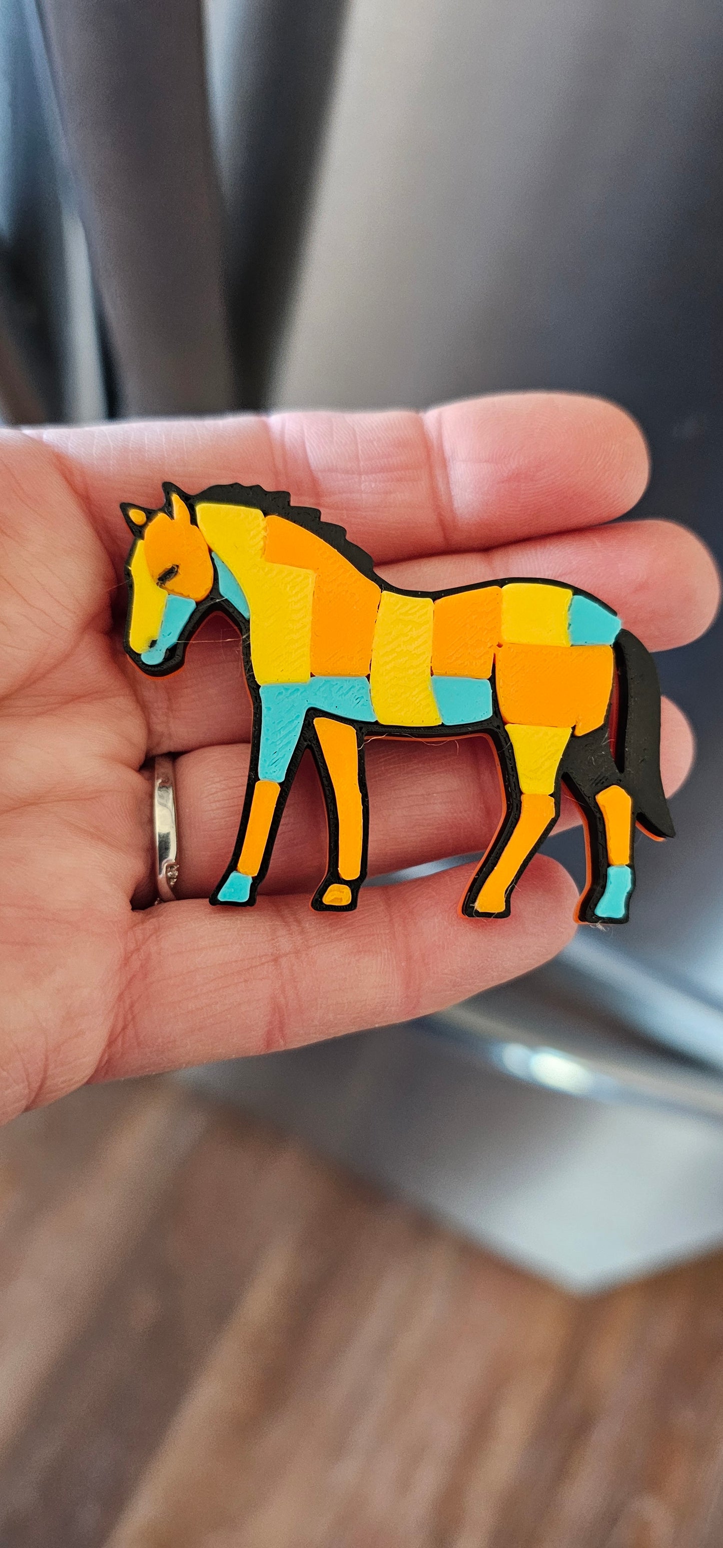 3d Printed Farm Western Longorn Horse Cow Magnet Made in America