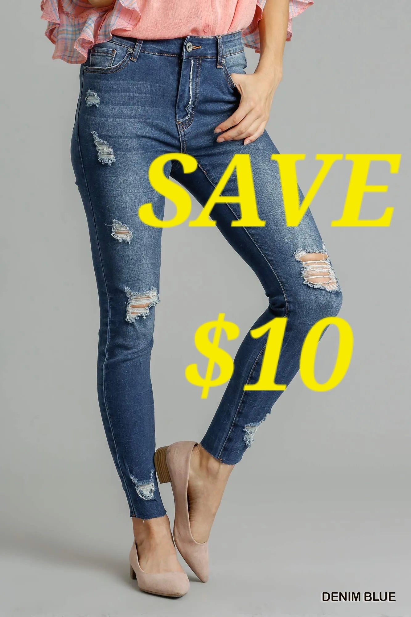 Umgee Distressed Skinny Jeans with Pockets