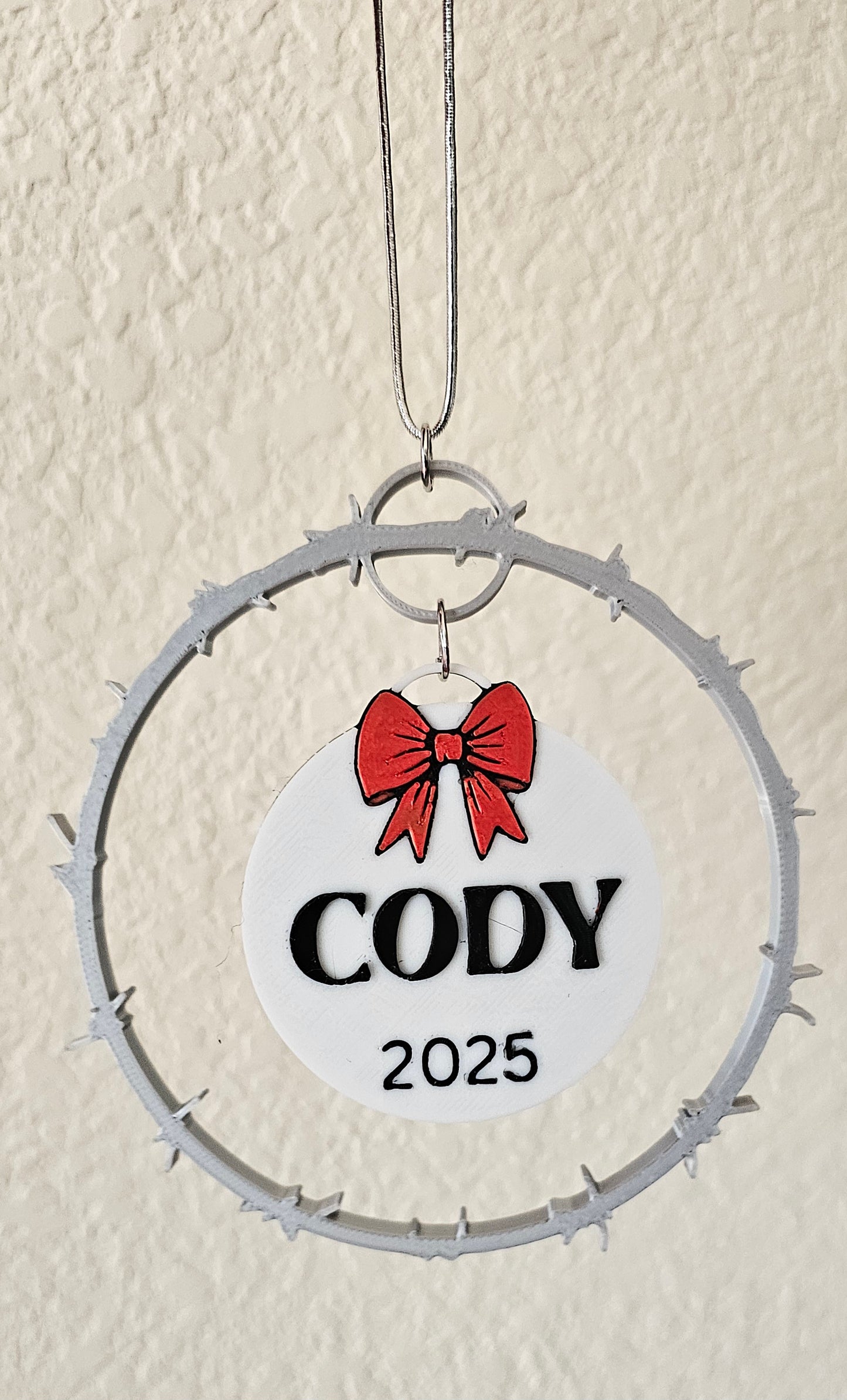 3D Print Personalized Western Barbwire Gift Favor Ornament
