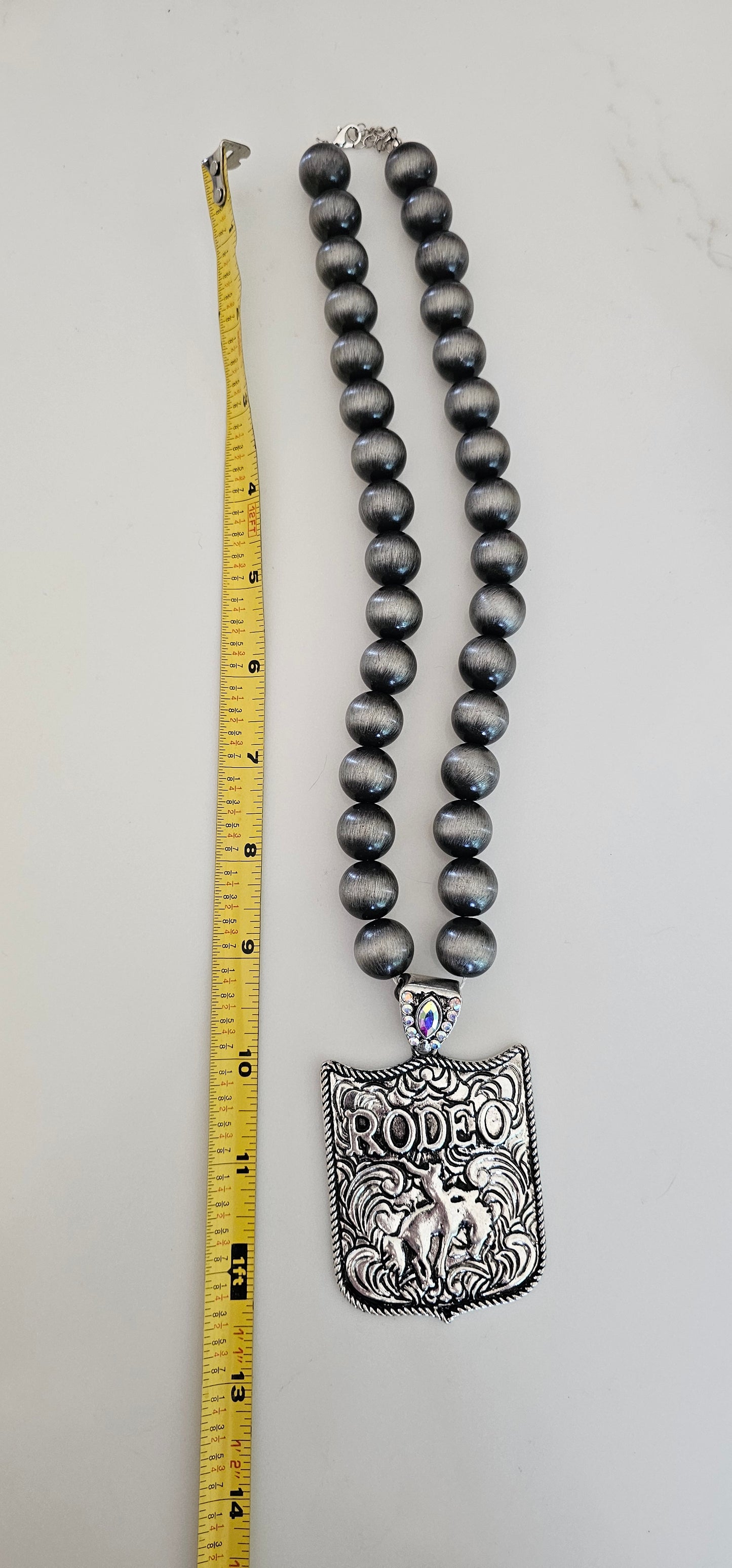 Baha Ranch Silvertone Rodeo Necklace