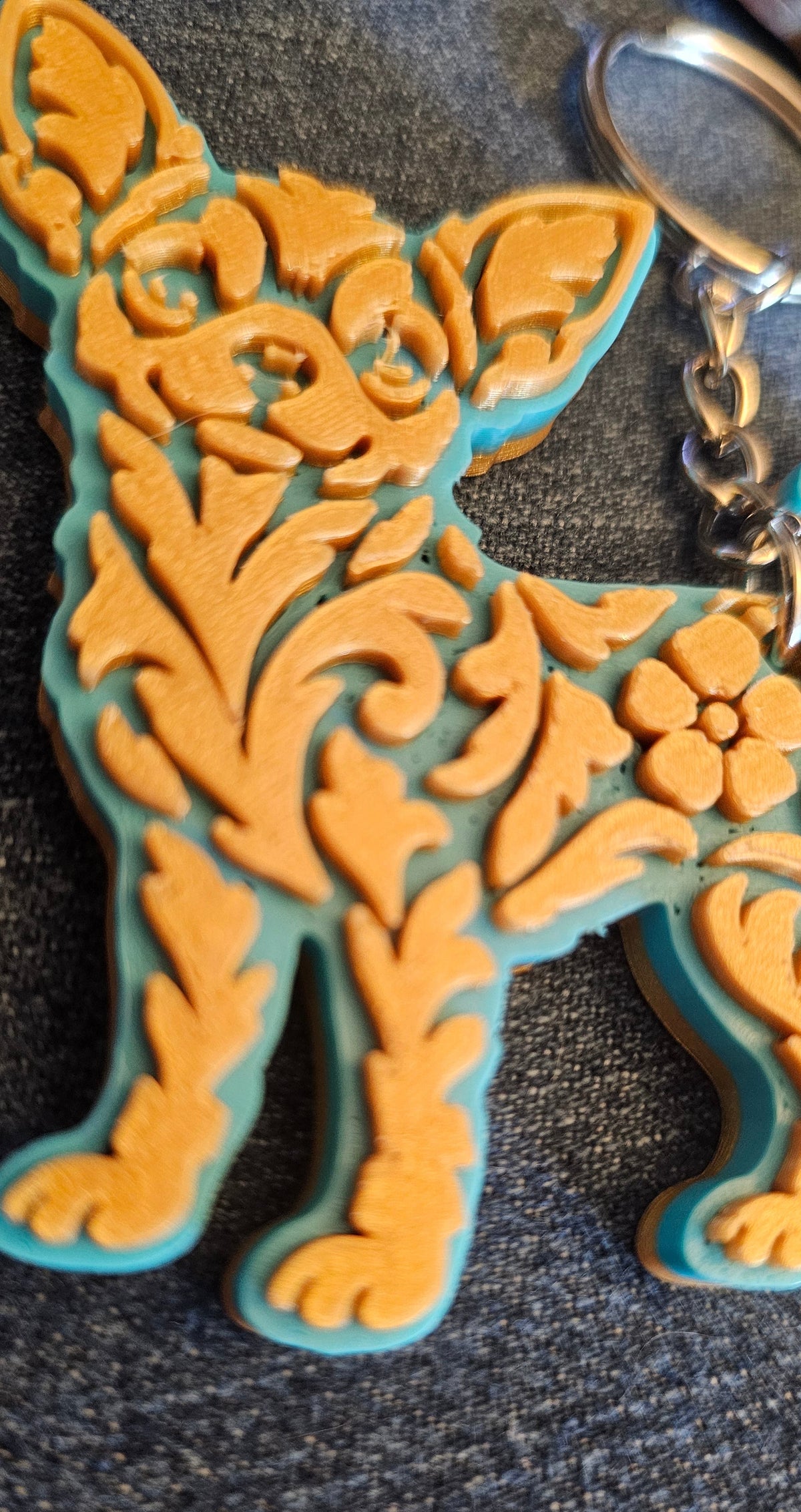 3D Print Chihuahua Tooled Keychain Made in America