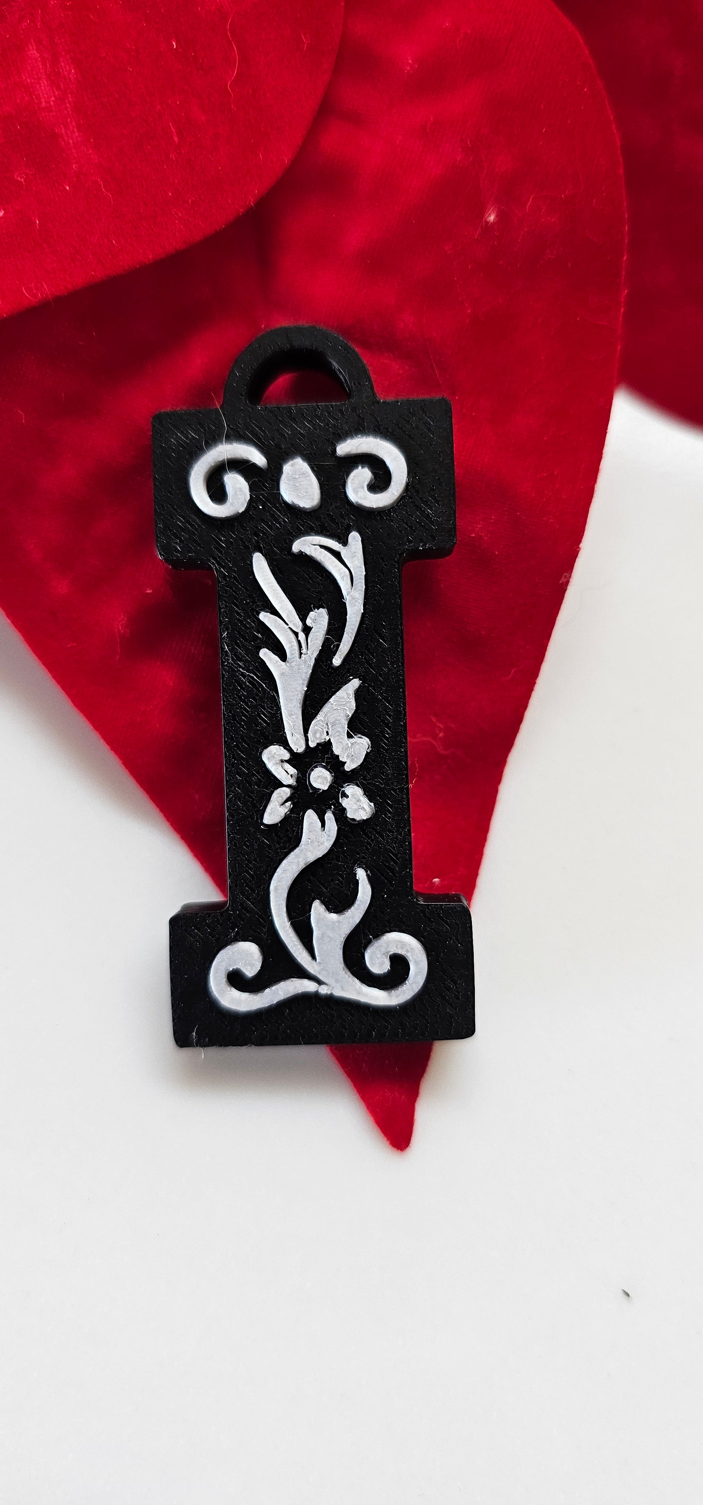 3D Print Tooled Leather Look Initial Pendant on Leather Necklace Made in America