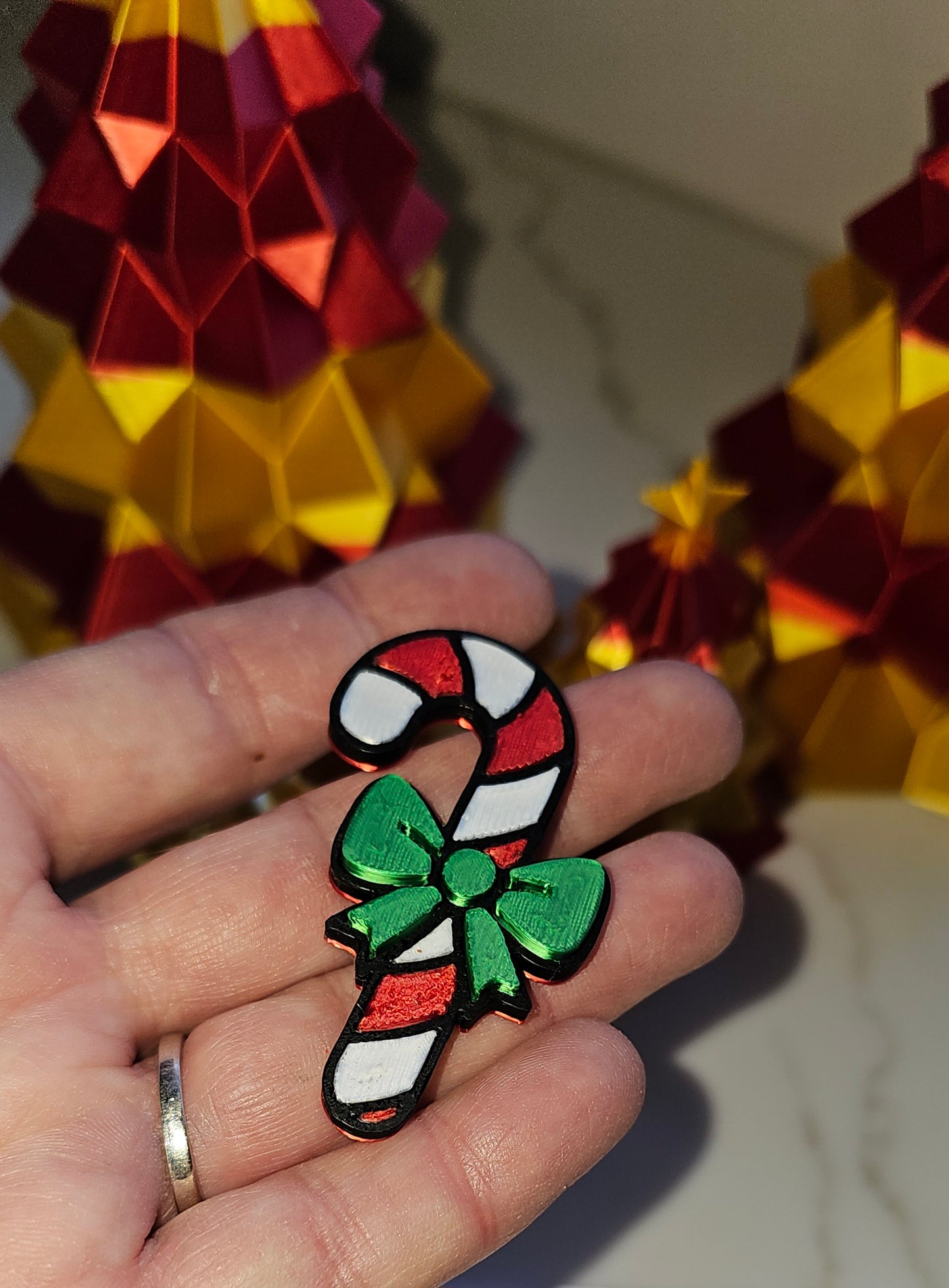 set of 4 Naughty Nice Candy Cane HOHOHO Hat Pins Christmas Made in America